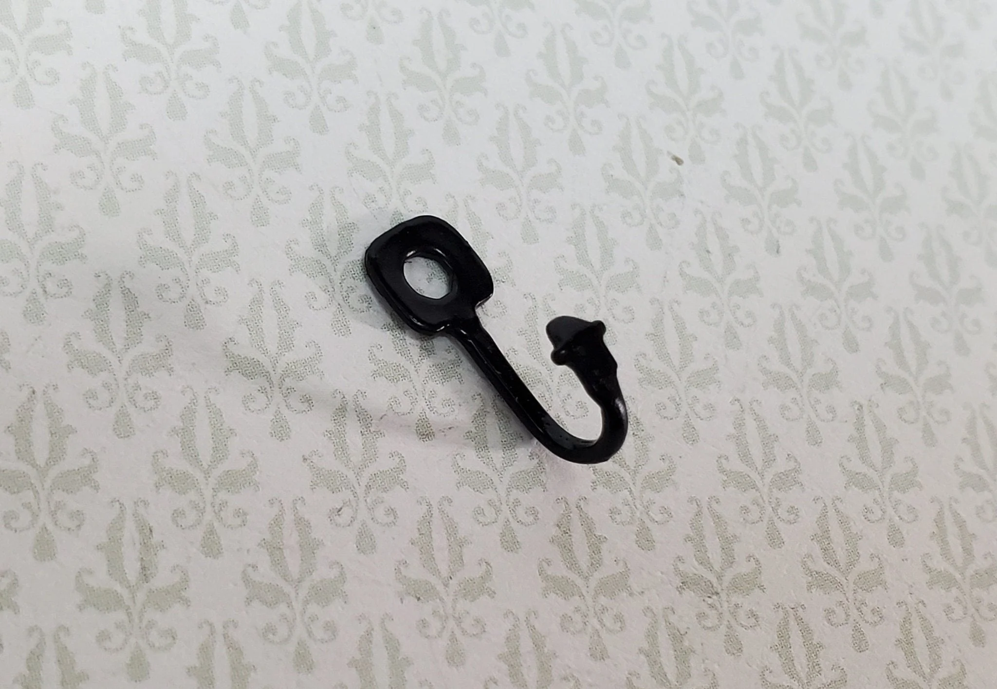 Dollhouse Large Hook for Pots Pans or Towels Black Metal 1:12 Scale Miniature