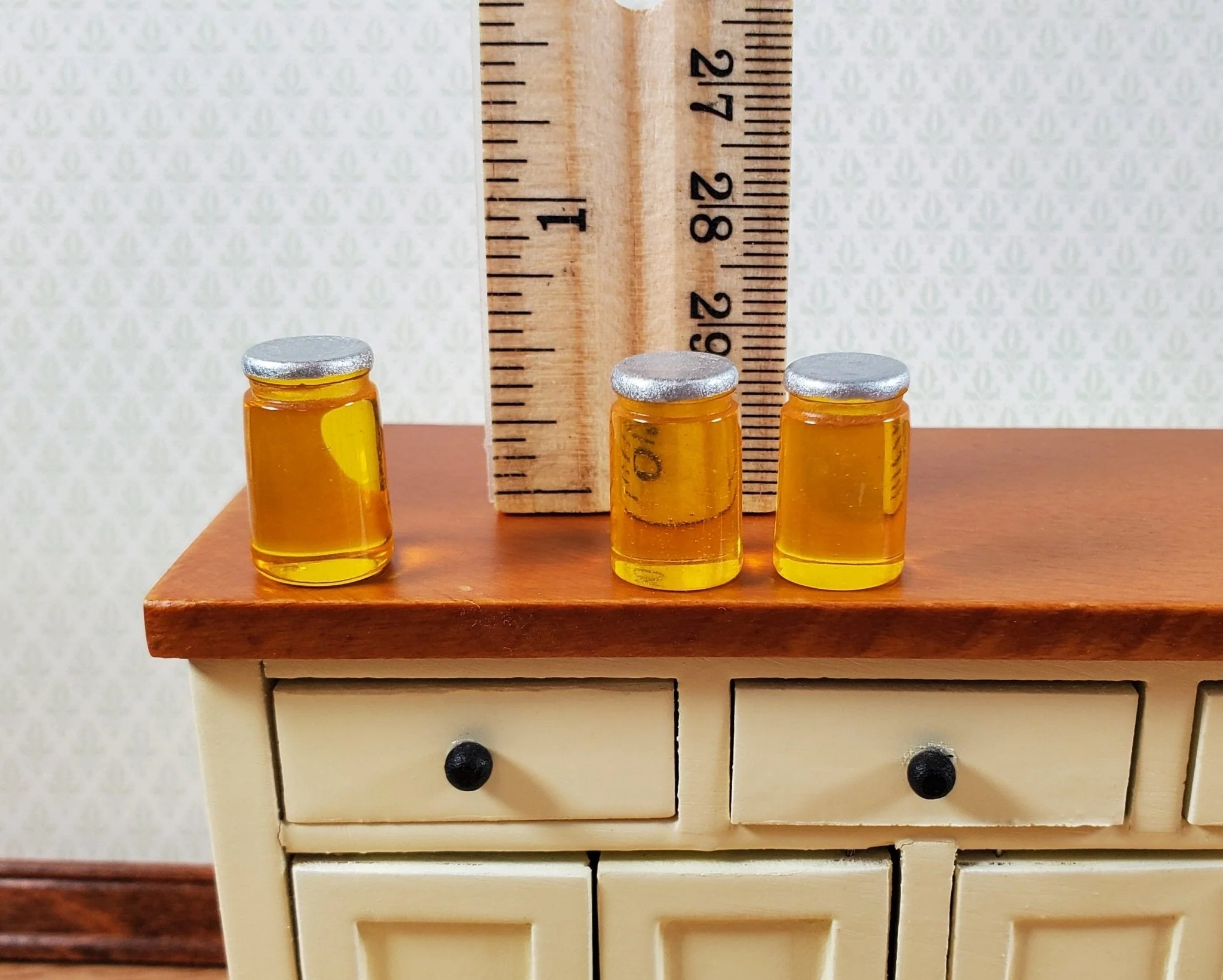 Dollhouse Large Jars of Honey Set of 3 1:12 Scale Miniature Food Groceries Kitchen - Image 3