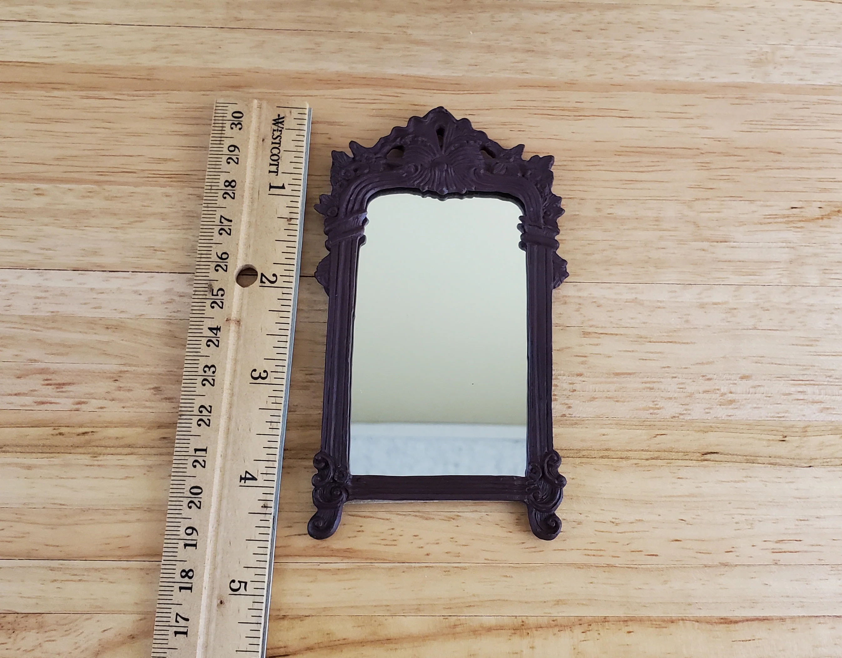 Dollhouse Large Mirror Baroque Style Fancy 1:12 Scale by Falcon Miniatures - Image 3