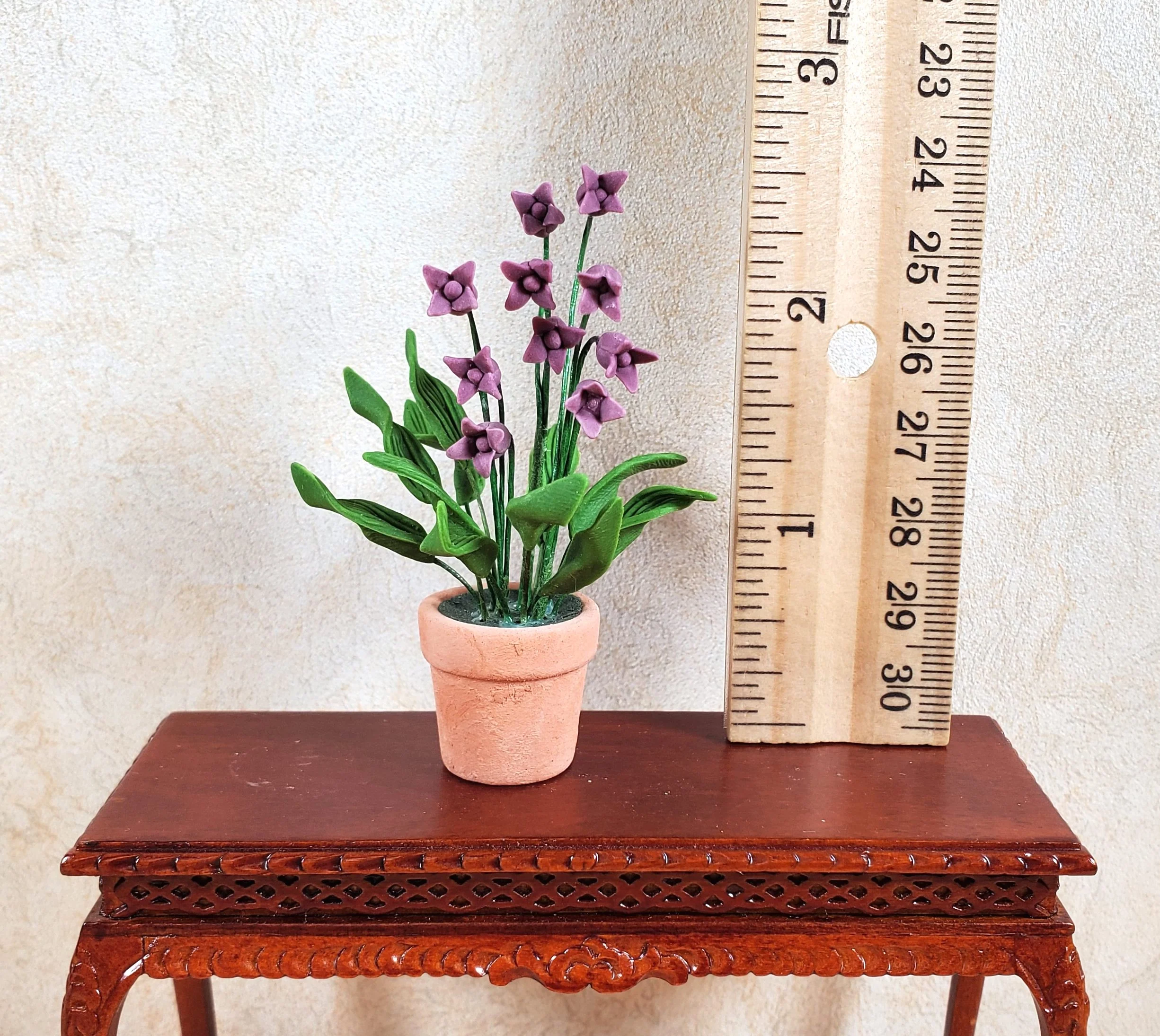 Dollhouse Large Purple Lily of the Valley in Terra Cotta 1:12 Scale Miniature - Image 3