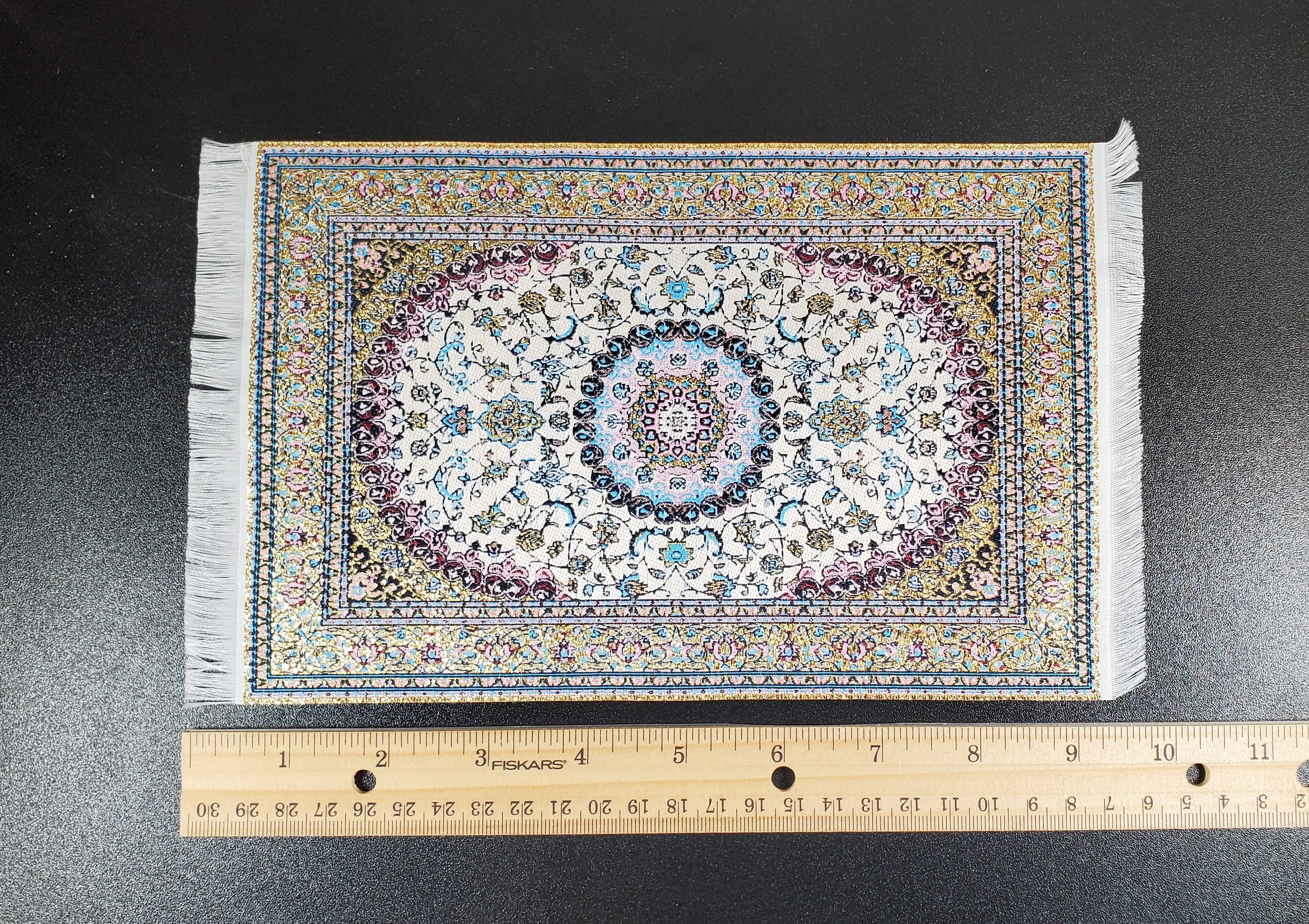 Dollhouse Large Rug Woven Fabric 9 3/4" x 5 7/8" 1:12 Scale Miniature Carpet - Image 4