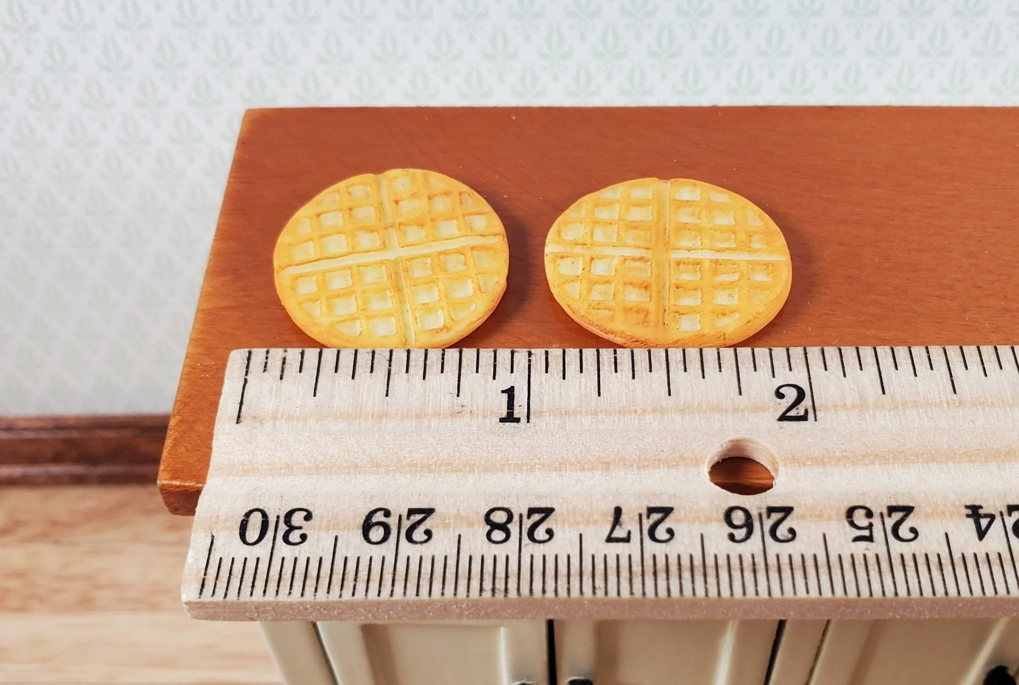 Dollhouse Large Waffles Set of 2 1:12 Scale 1" Miniature Food Kitchen Groceries - Image 3