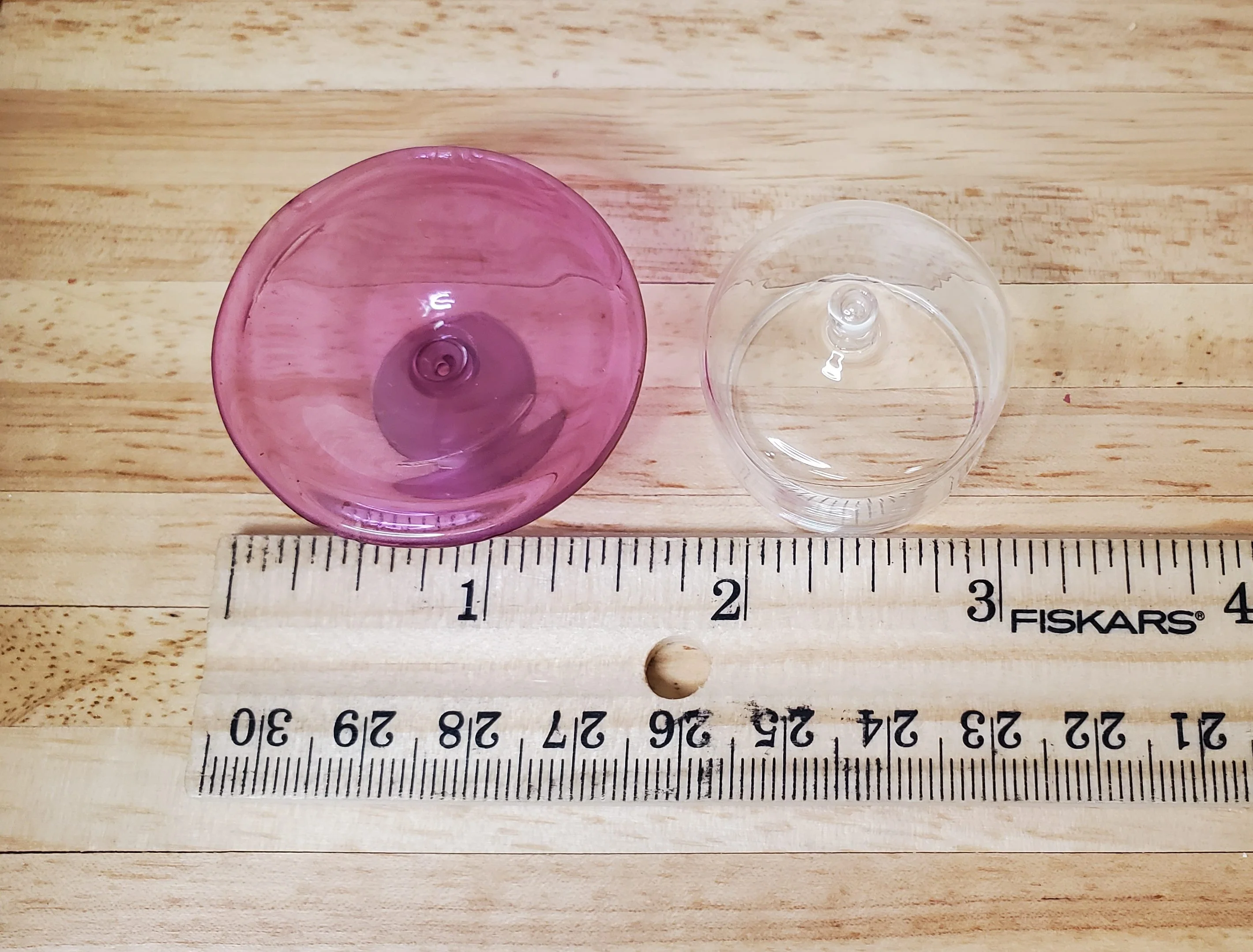 Dollhouse Lavender Glass Cake Stand with Cover 1:12 Scale Miniature Kitchen - Image 4