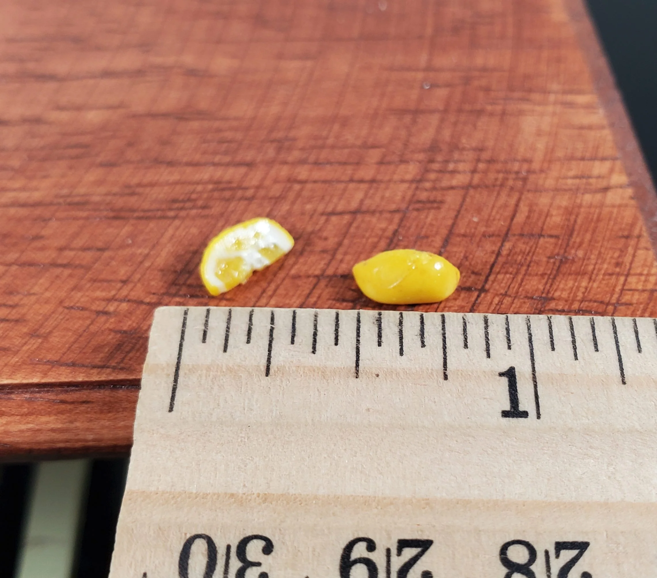 Dollhouse Lemon Wedges 2 Pieces 1:12 Scale Miniature Food Handmade - Image 3