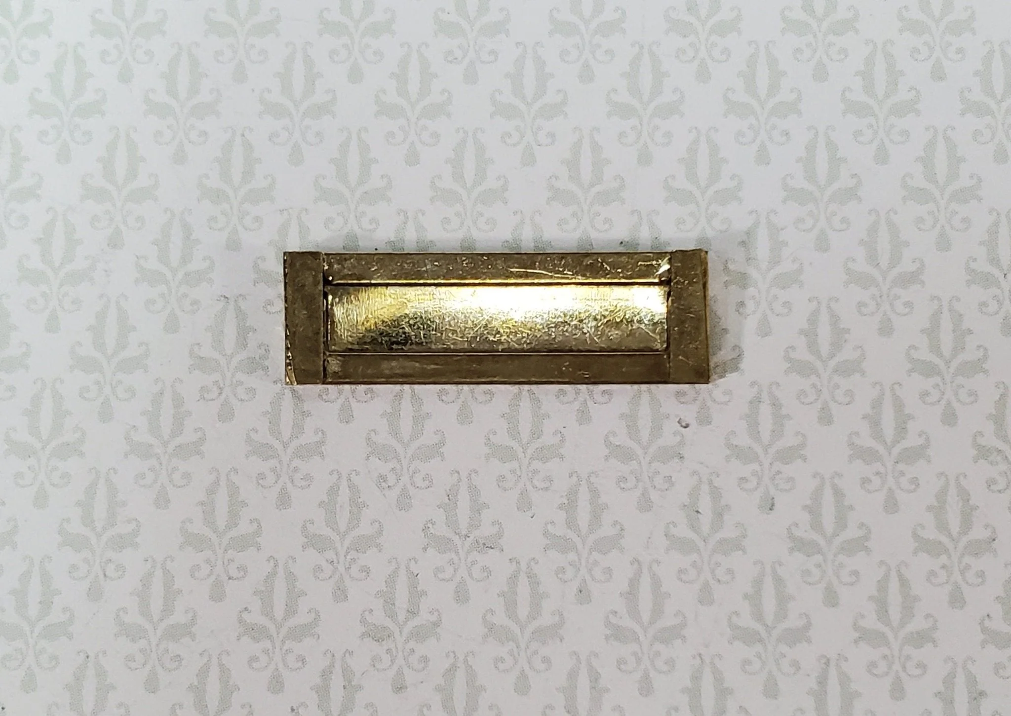 Dollhouse Letter Mail Slot for Exterior Door Opens Closes 1:12 Scale Gold Brass Metal