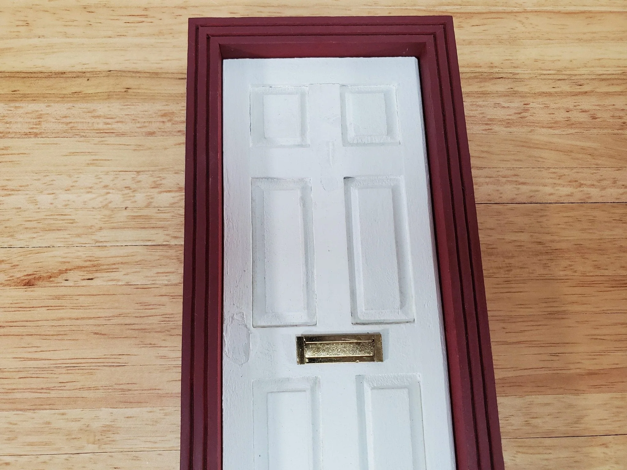 Dollhouse Letter Mail Slot for Exterior Door Opens Closes 1:12 Scale Gold Brass Metal - Image 3