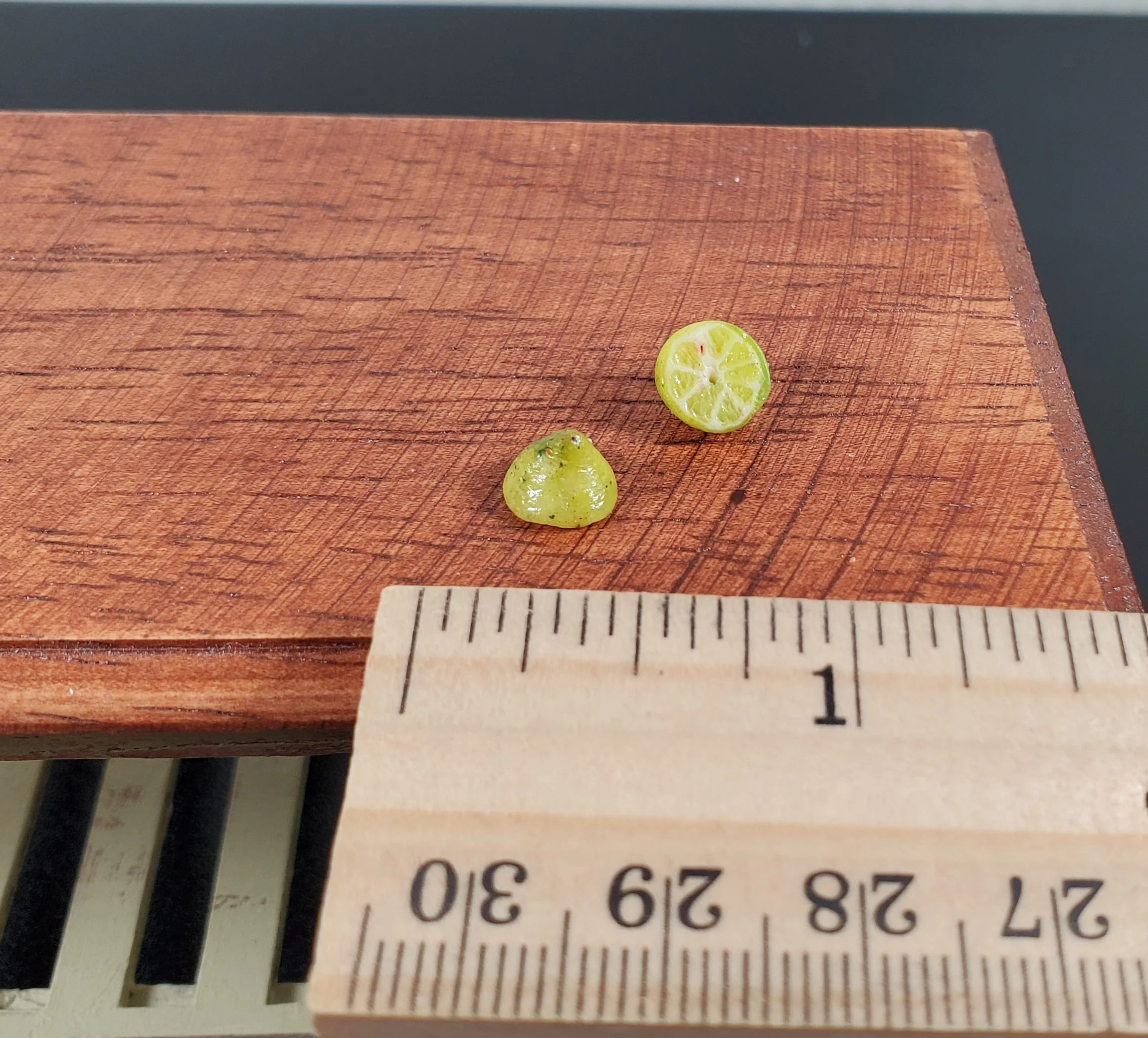 Dollhouse Lime Halves 2 Pieces 1:12 Scale Miniature Food Handmade - Image 3