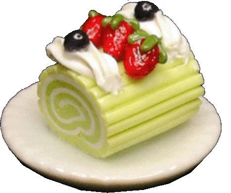 Dollhouse Lime Roll Cake 1:12 Scale Miniature Dessert Food Kitchen