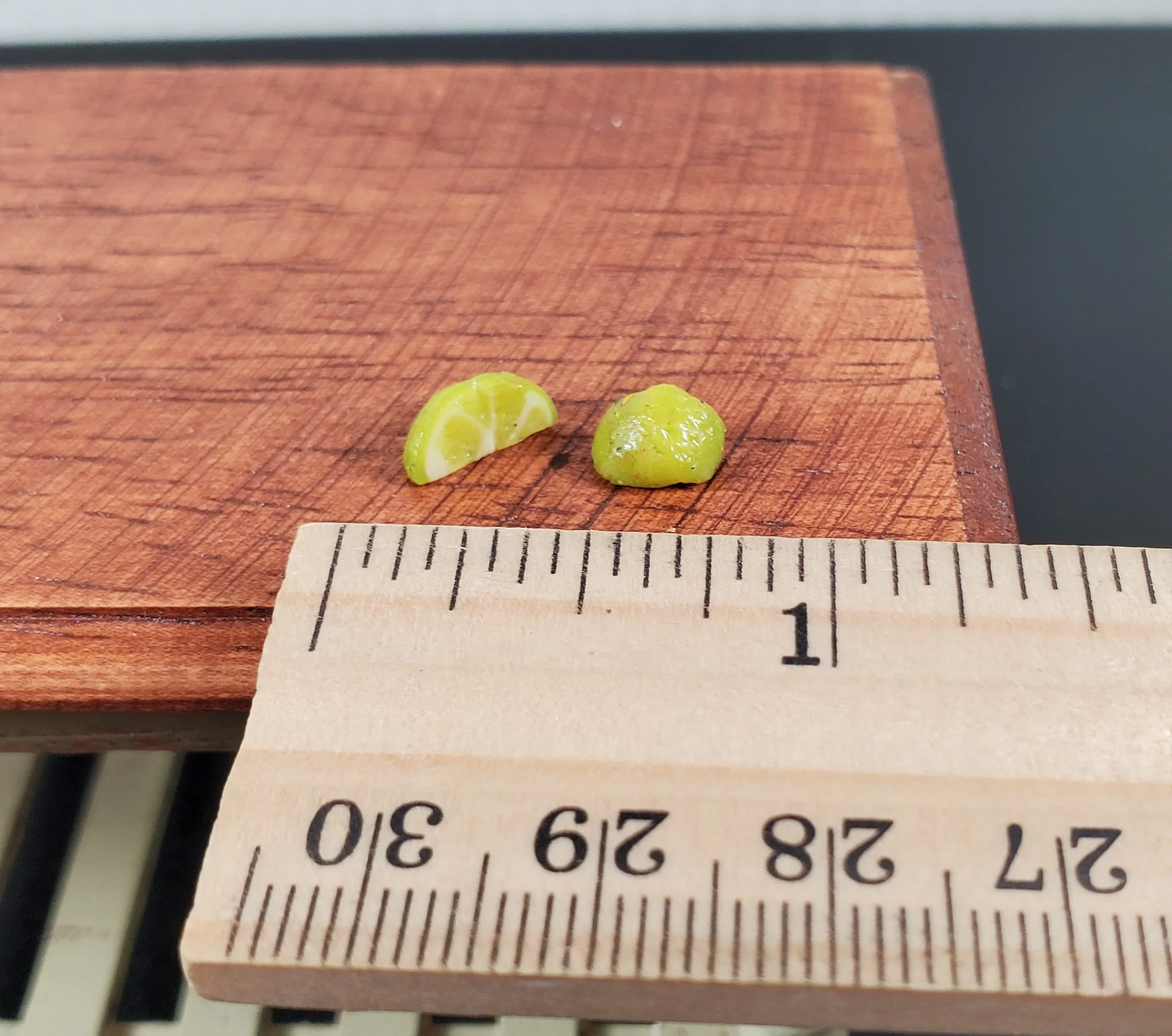 Dollhouse Lime Wedges 2 Pieces 1:12 Scale Miniature Food Handmade - Image 3