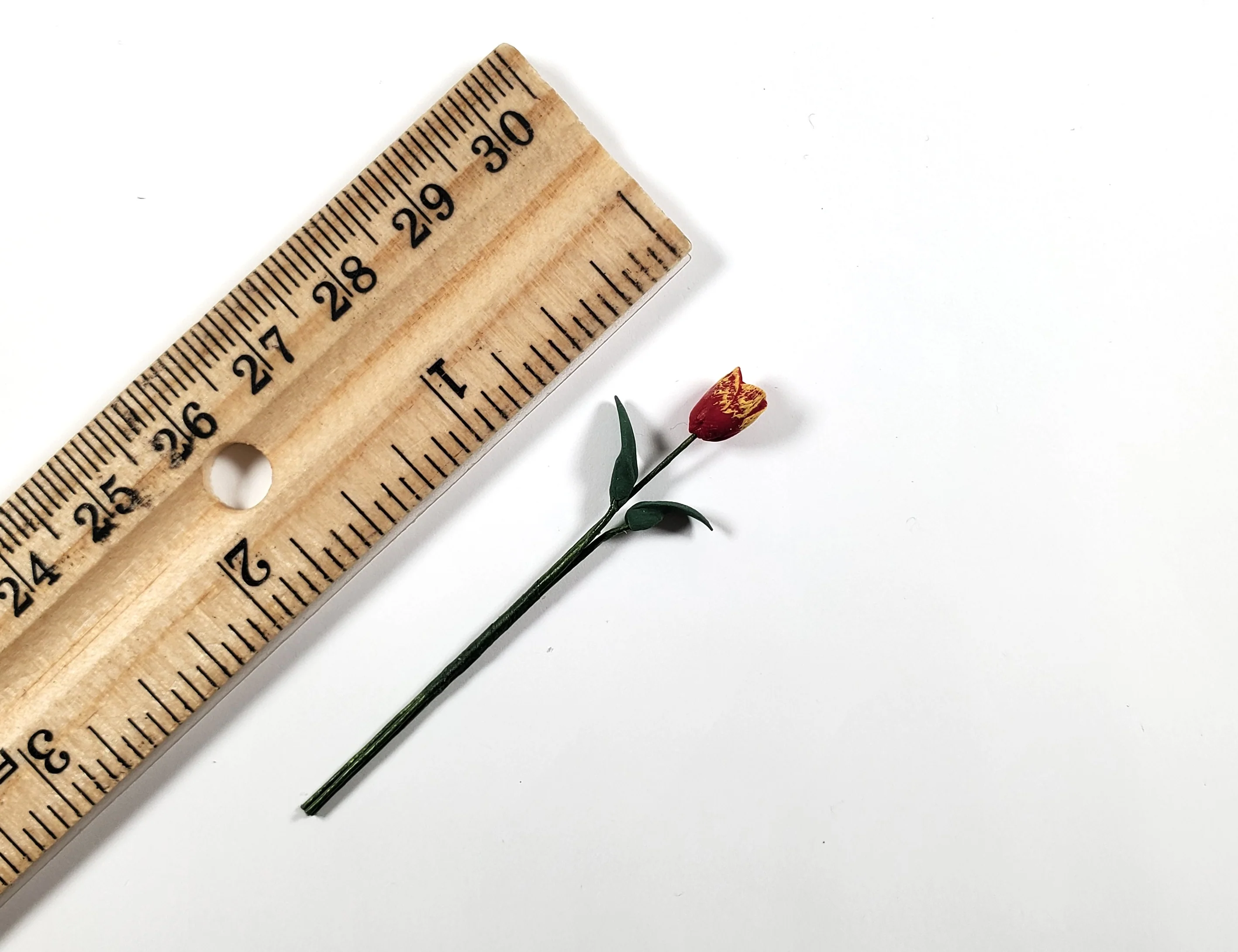 Dollhouse Long Red with Yellow Tulip Stems Set of 2 1:12 Scale Miniature - Image 3