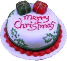 Dollhouse Merry Christmas Cake 1:12 Scale Miniature Dessert Food