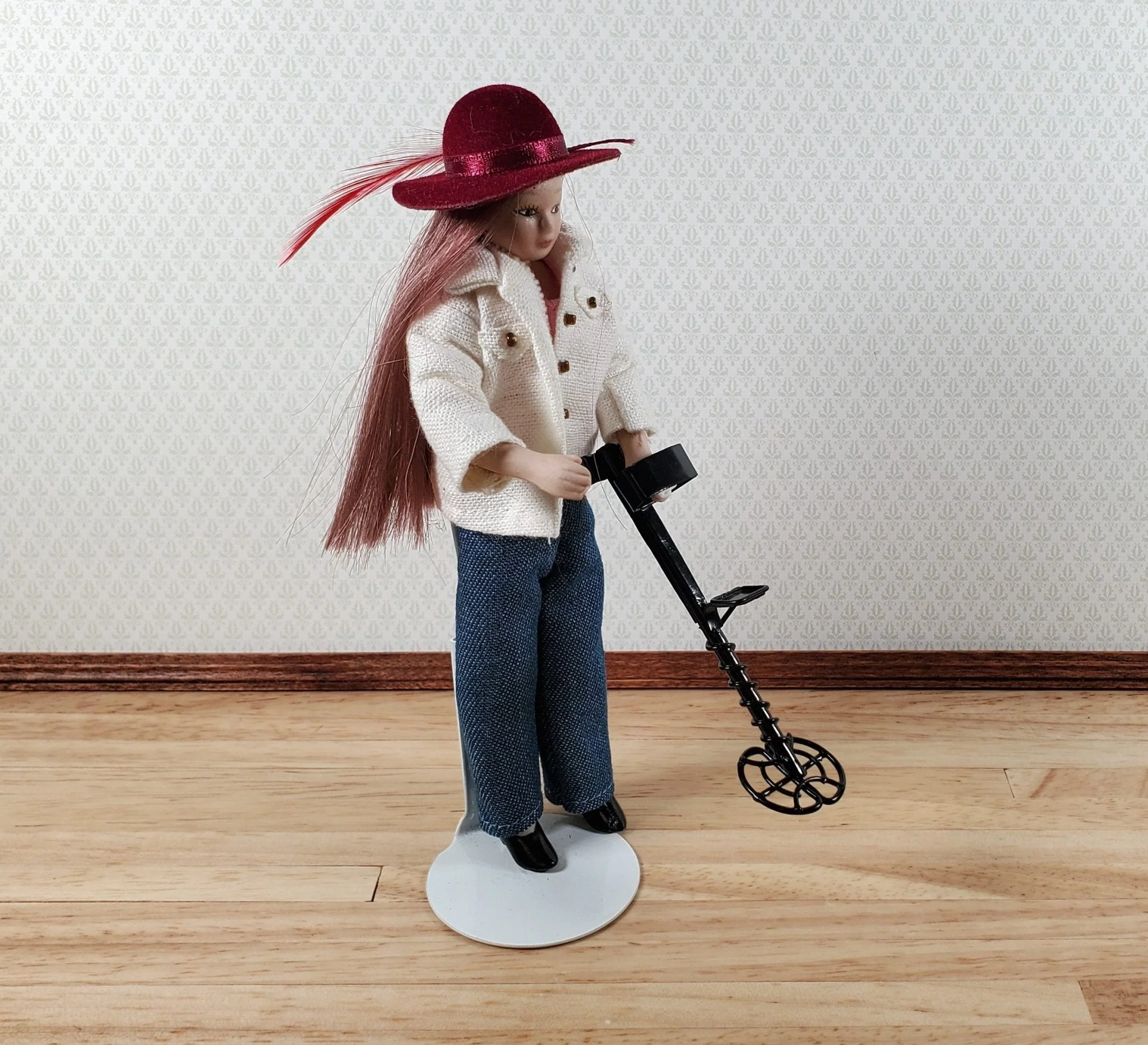 Dollhouse Metal Detector Black 1:12 Scale Miniature Prop Garage - Image 4