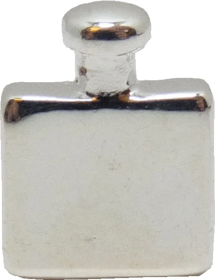 Dollhouse Metal Flask Silver Finish 1:12 Scale Miniature