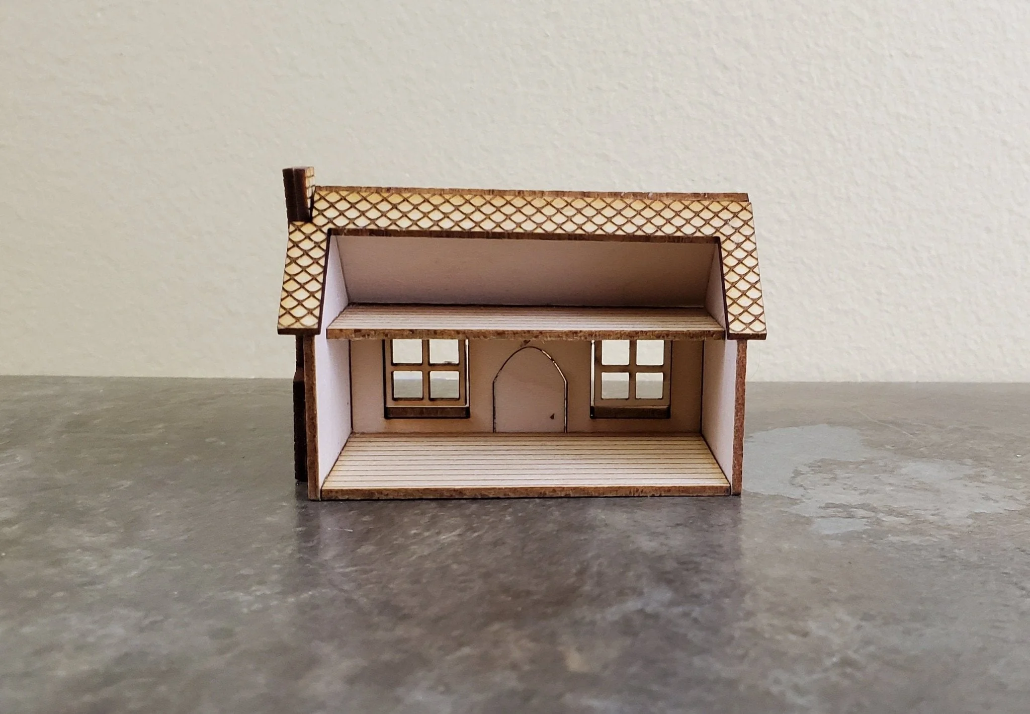 Dollhouse Miniature 1:144 Scale Kit House 1 1/2 Story with Chimney - Image 4