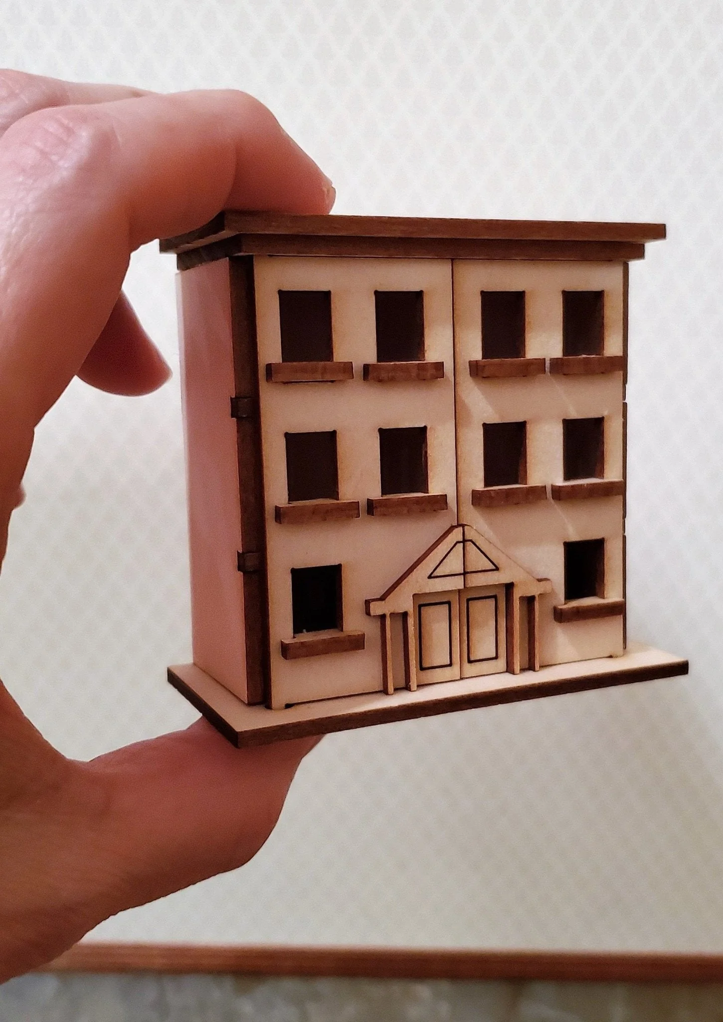 Dollhouse Miniature 1:144 Scale Kit House 3 Story Front Opening 6 Rooms - Image 7