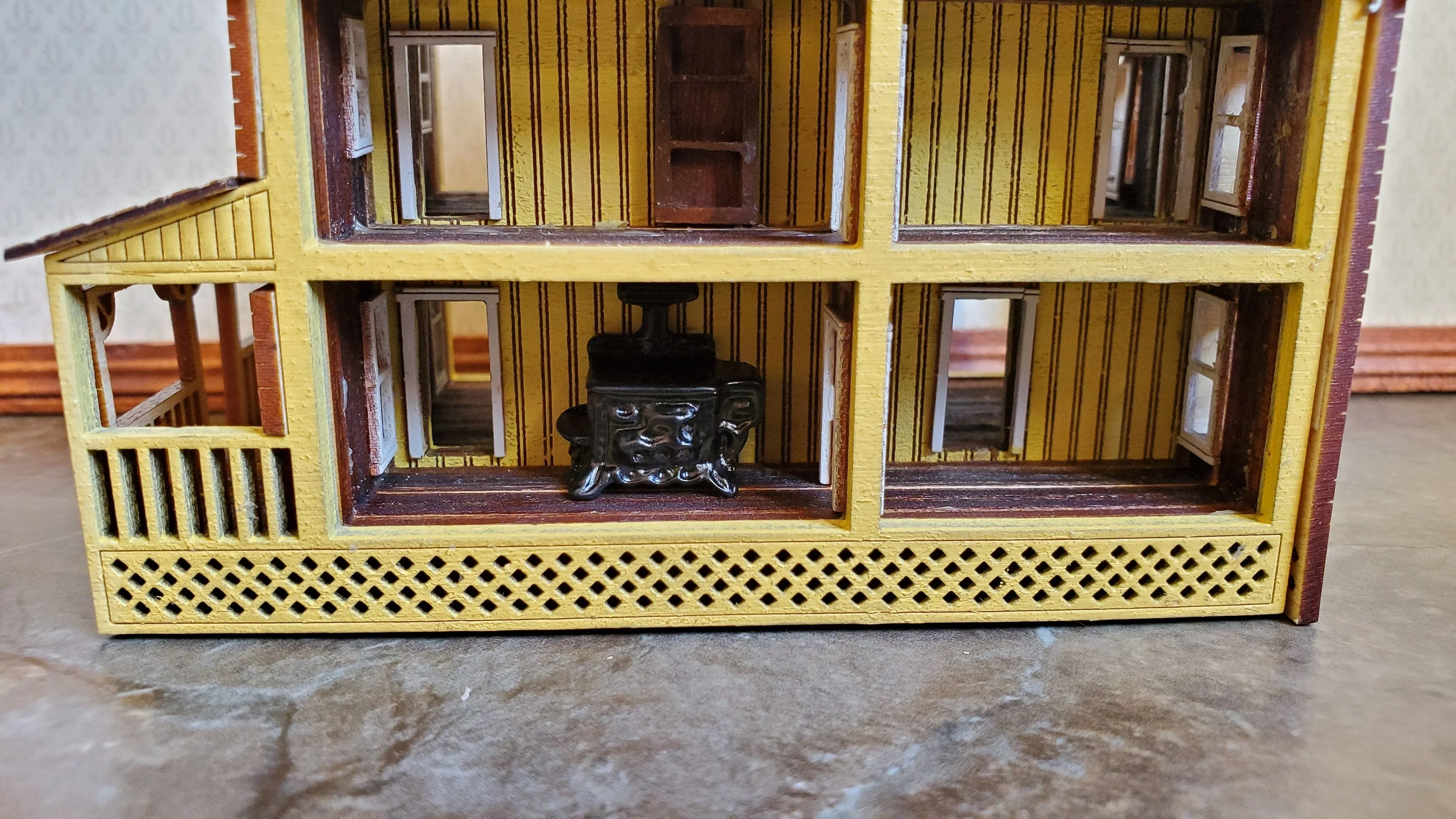 Dollhouse Miniature 1:144 Scale Stove Oven Black Large Micro Minis Furniture Metal - Image 4