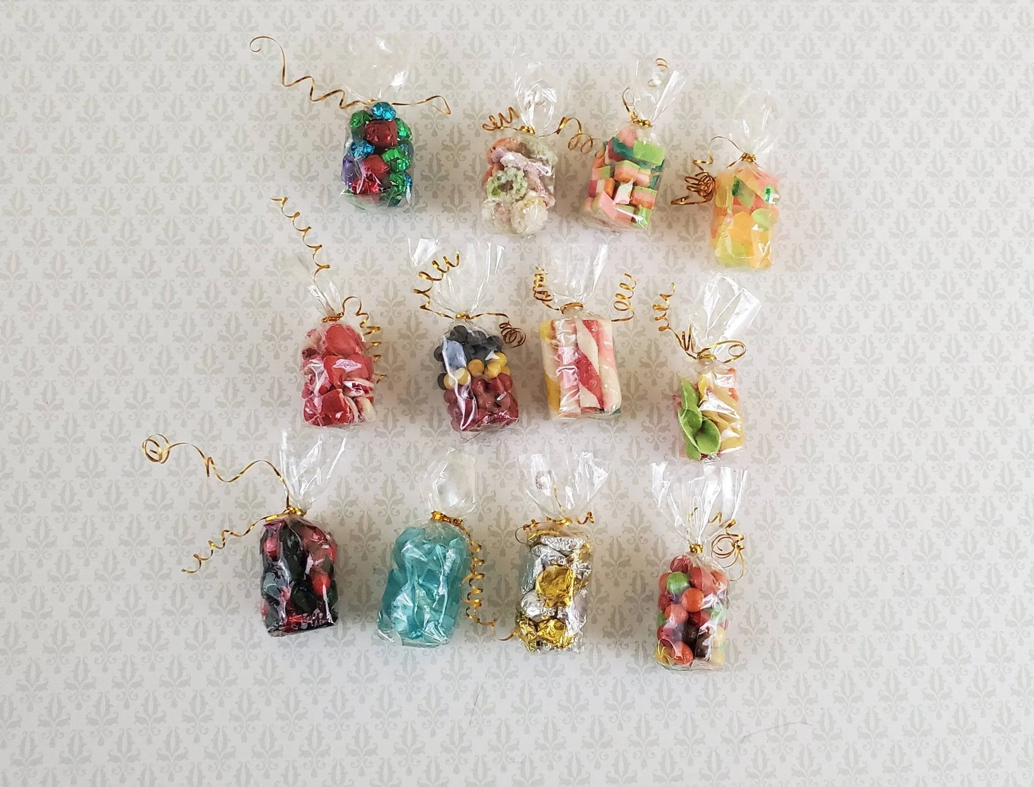 Dollhouse Miniature 12 Bags of Candy Treats for Sweet Shop 1:12 Scale Candies