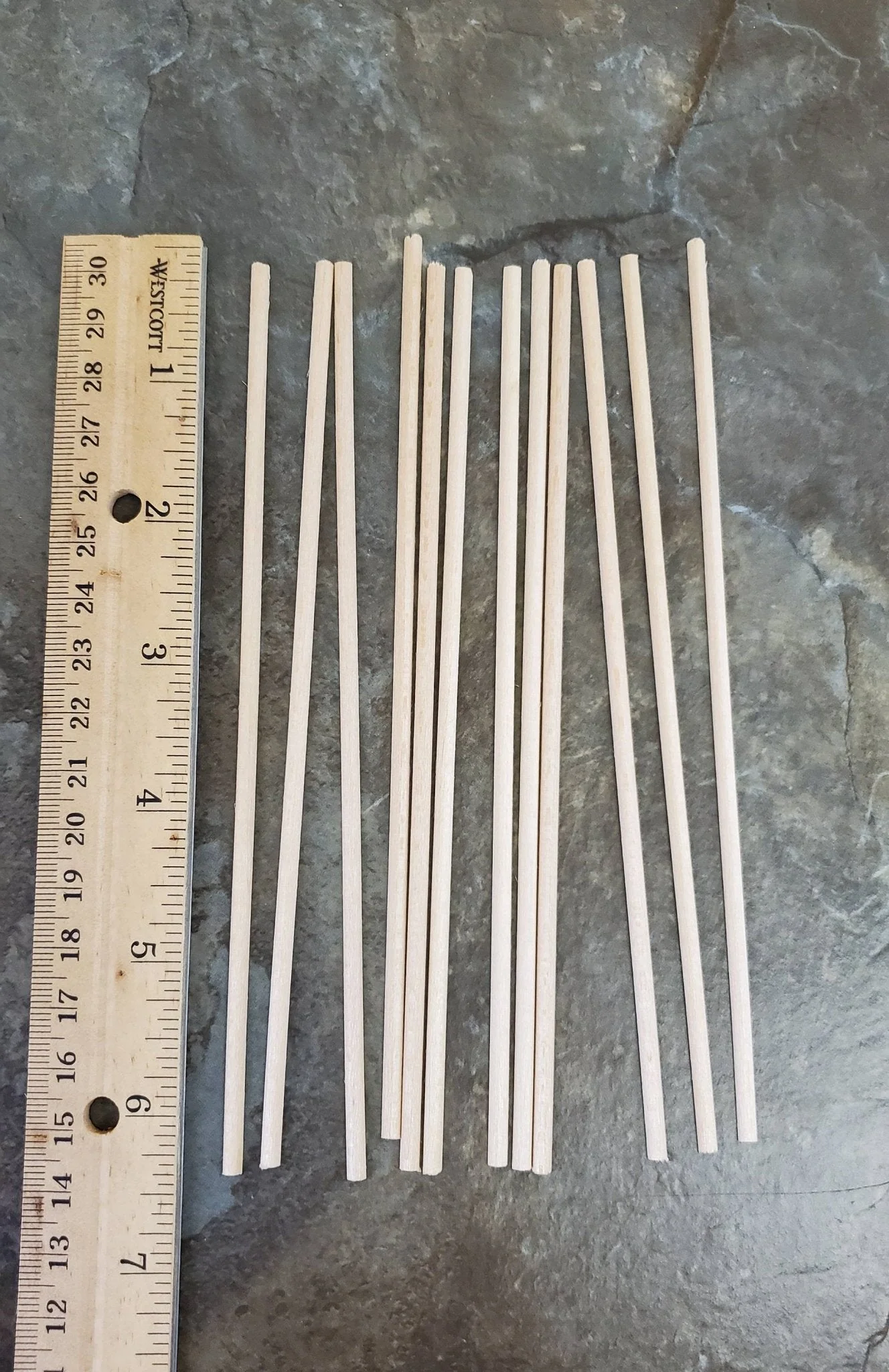 Dollhouse Miniature 6" Scrap Trim Half Round 1/8" wide 12 Pieces 1:12 Scale Flat Back - Image 2