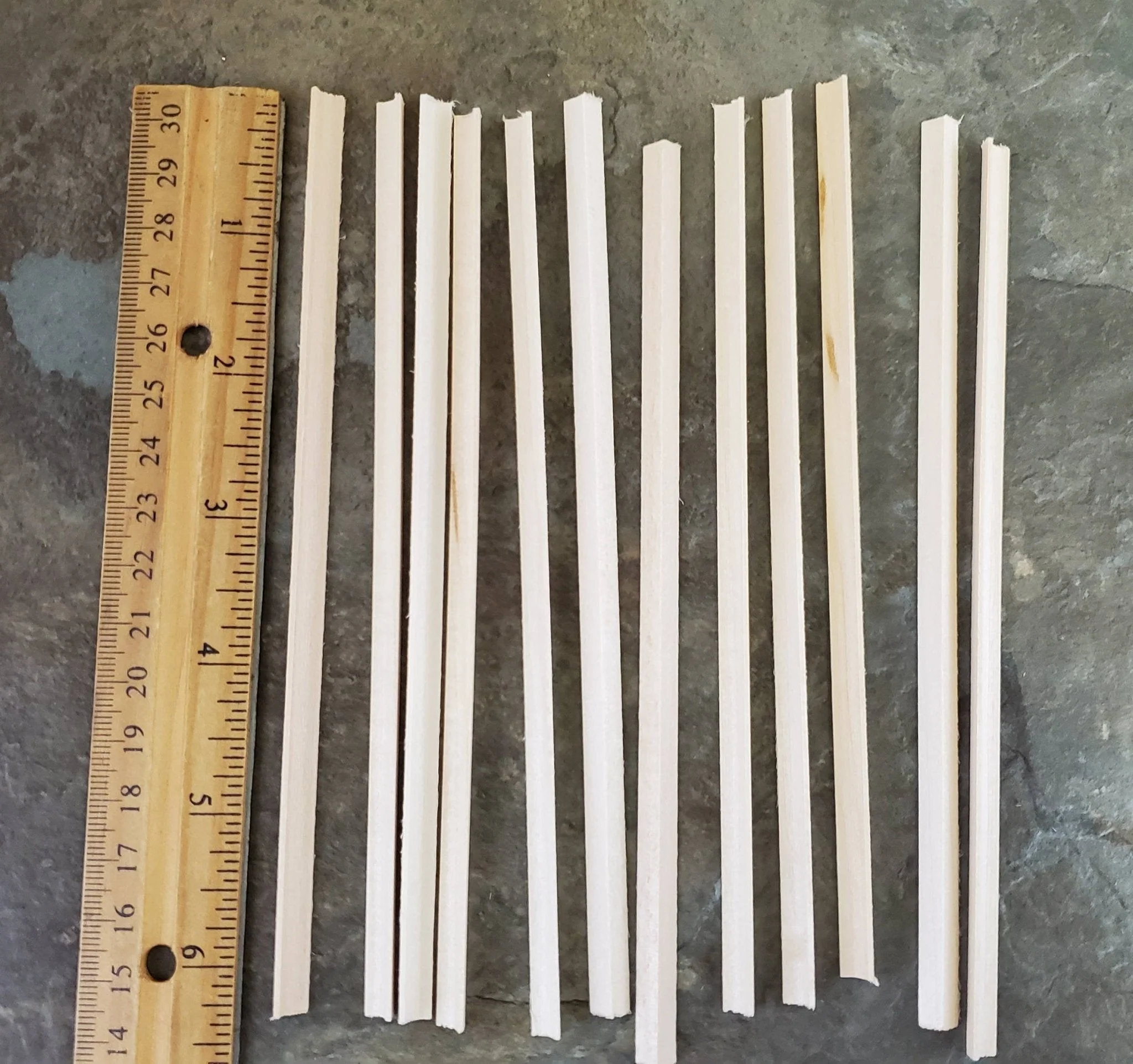 Dollhouse Miniature 6" Trim Scrap Cove Molding Wood Strips 3/16" 12 Pieces 1:12 Scale - Image 2