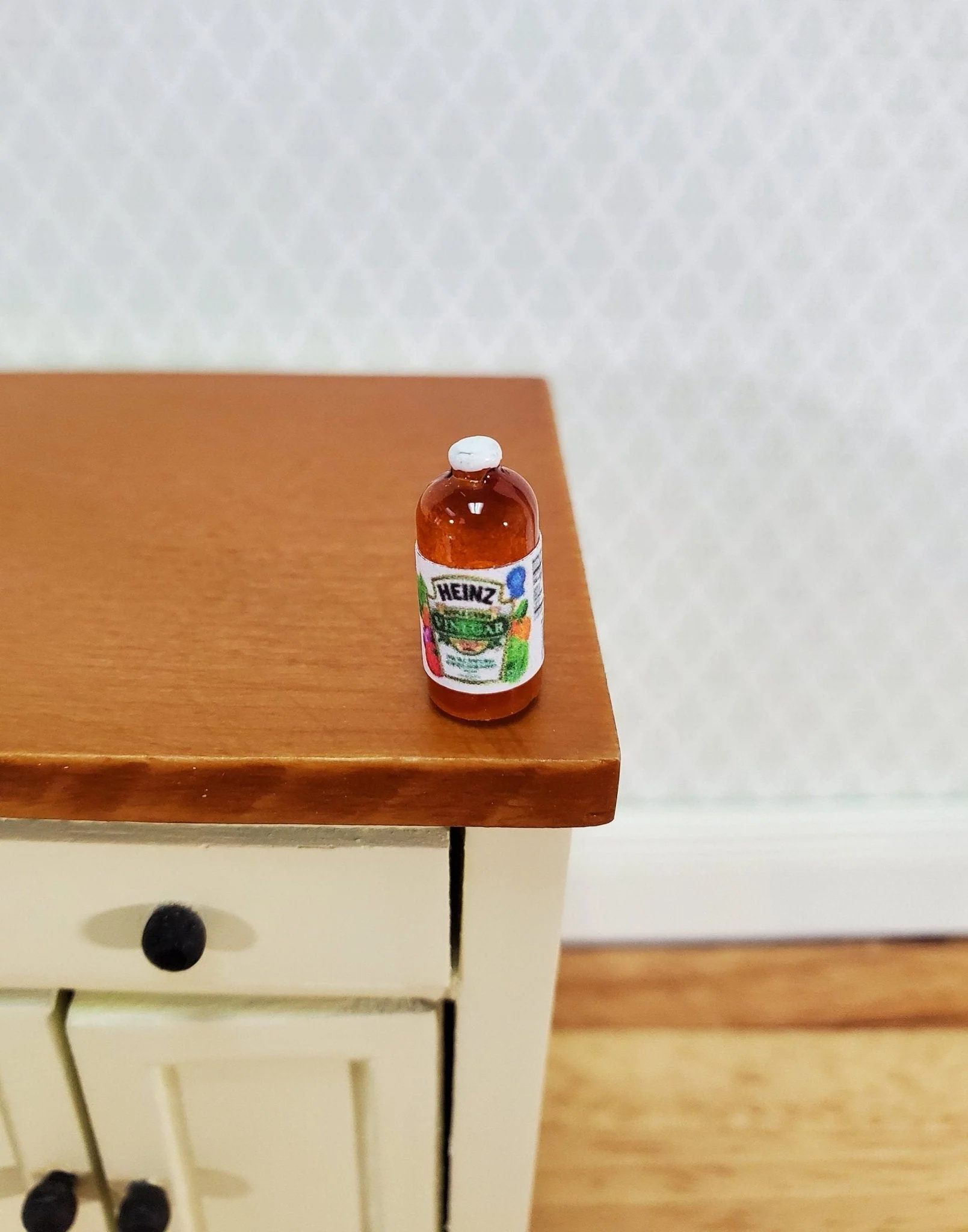 Dollhouse Miniature Apple Cider Vinegar Small Bottle 1:12 Scale Food Groceries Kitchen