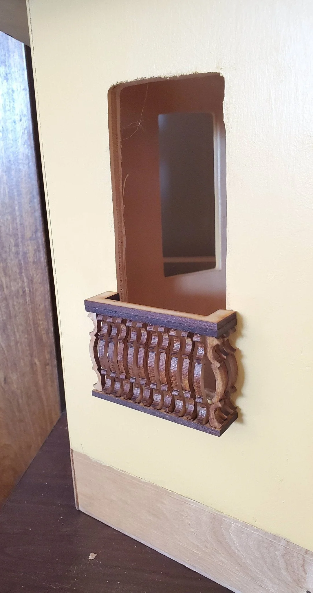 Dollhouse Miniature Balcony Gate for Window Square DIY 1:12 Scale 3" - Image 6