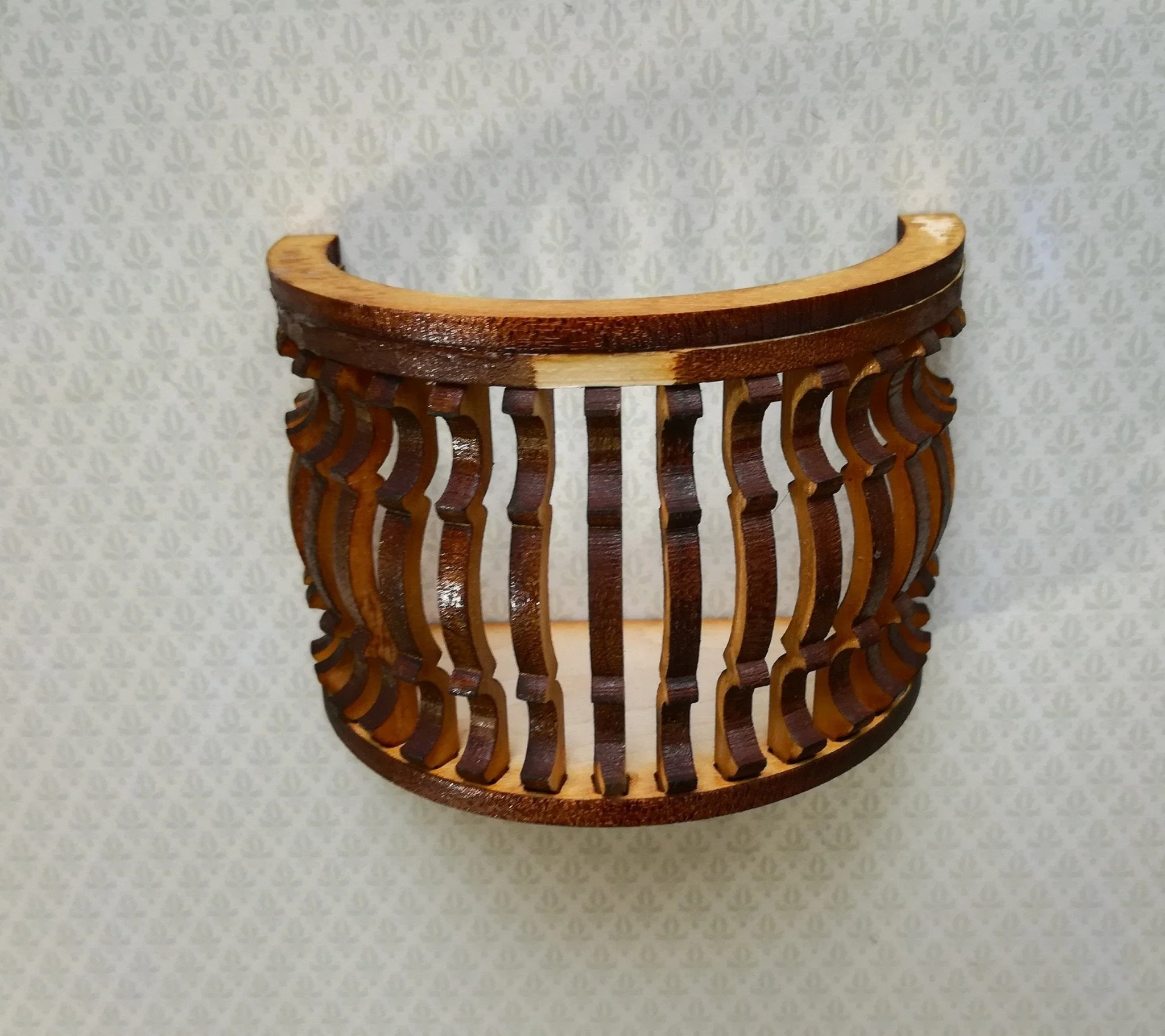 Dollhouse Miniature Balcony Half Round Window or Door Unfinished 1:12 Scale 3" - Image 3