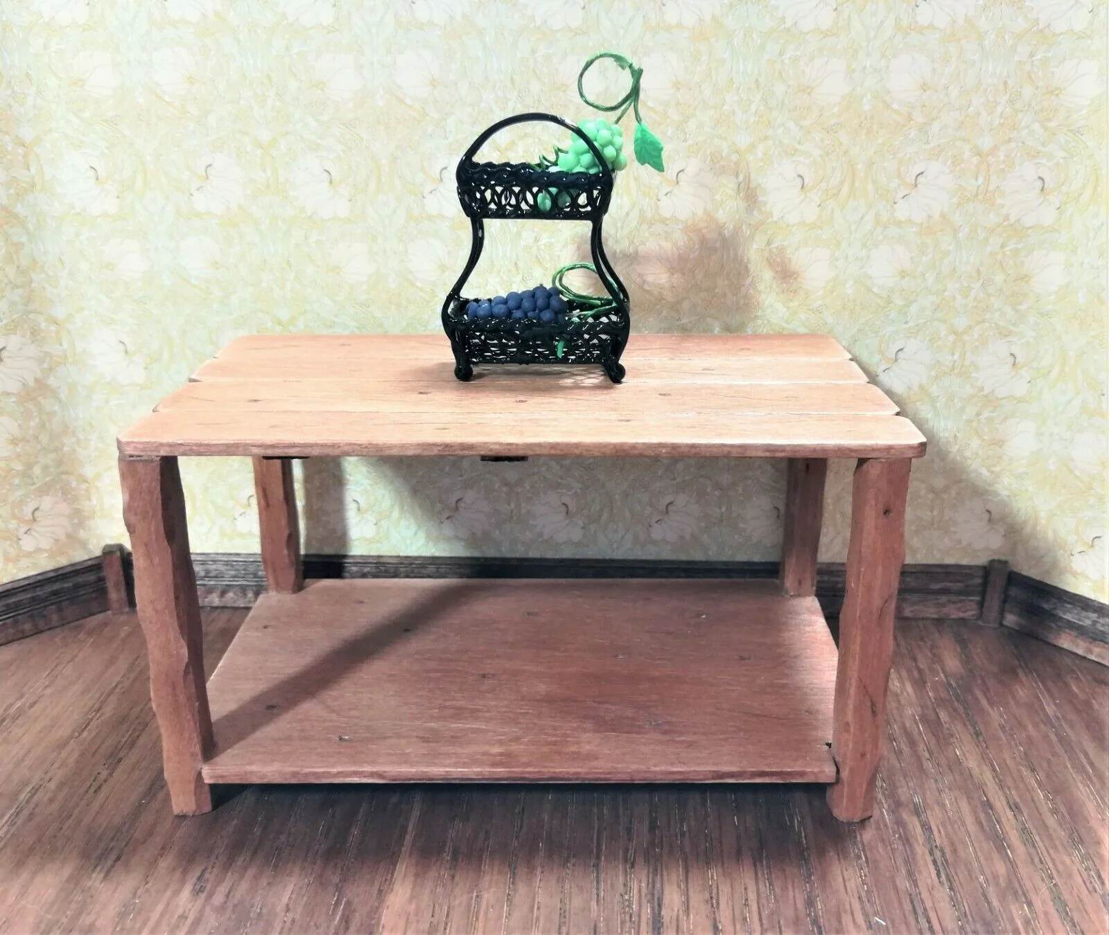 Dollhouse Miniature Baskets Black Double Wire 1:12 Scale Modern Accessories - Image 2