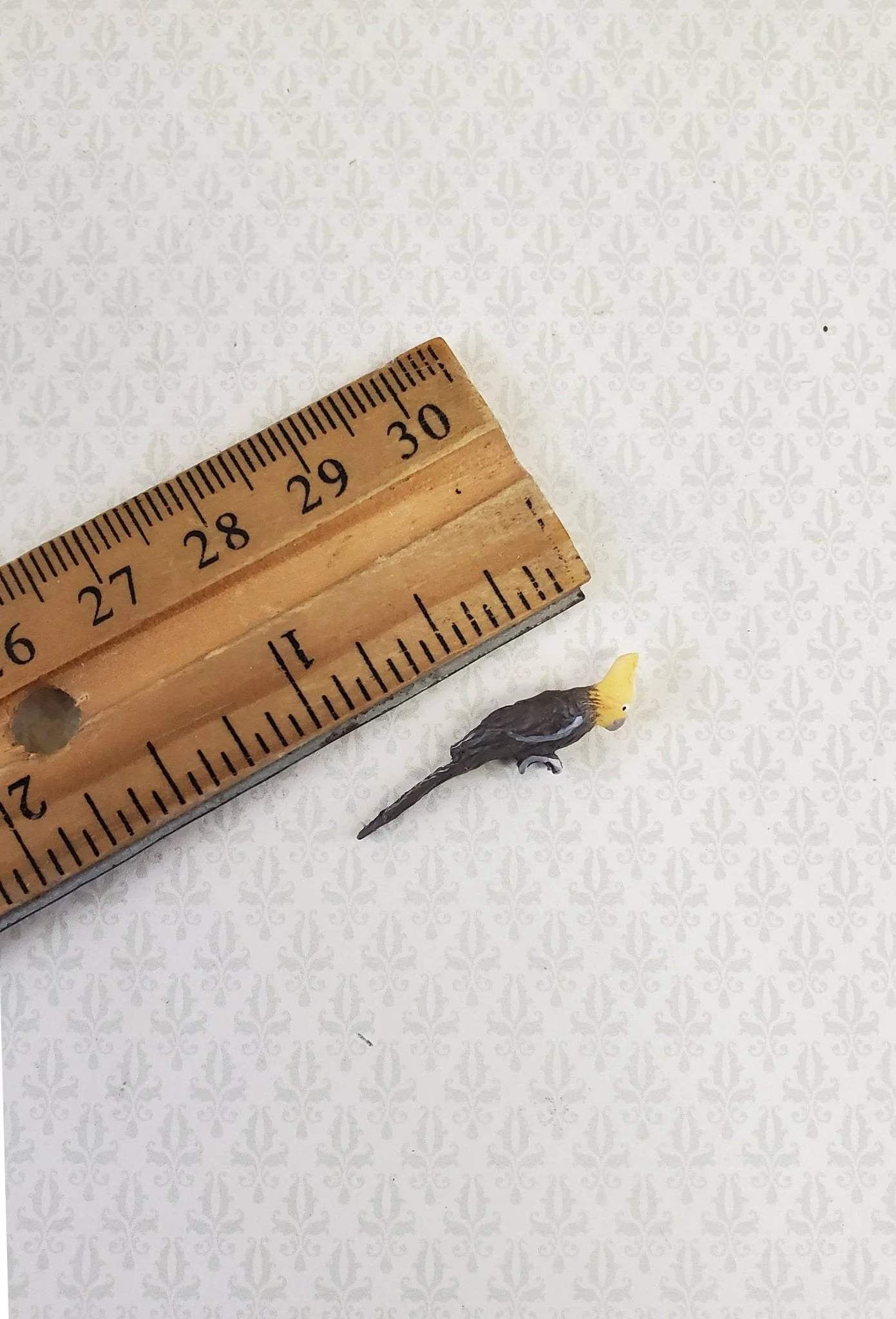 Dollhouse Miniature Bird Gray Yellow Cockatiel 1:12 Scale Falcon Miniatures - Image 3
