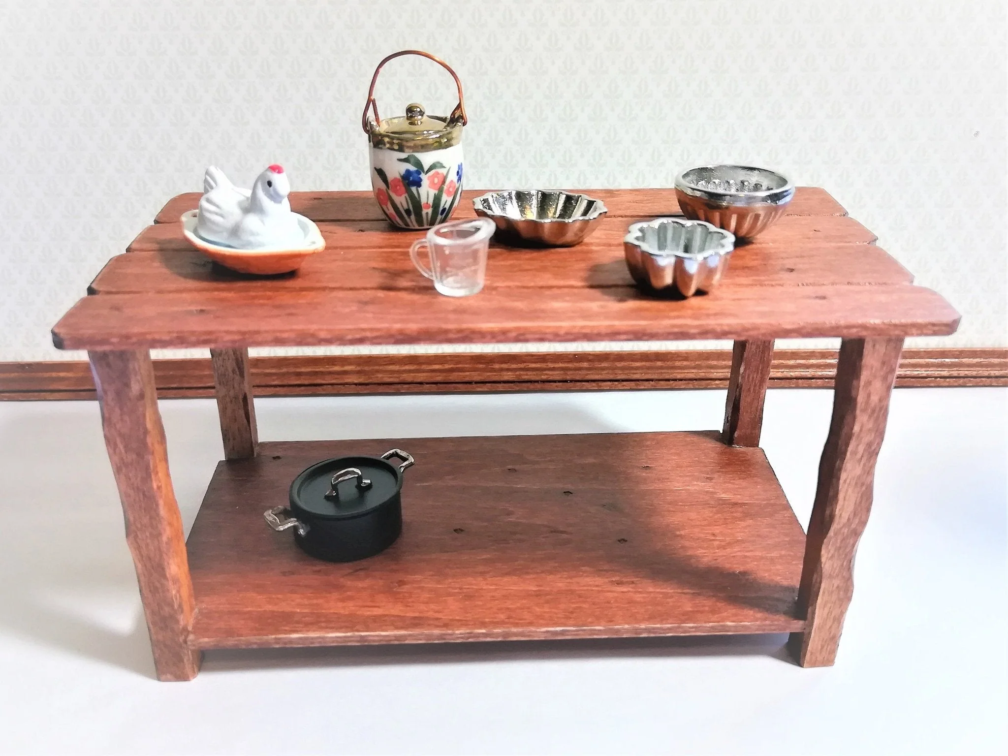 Dollhouse Miniature Biscuit Barrel Jar Ceramic with Removable Lid 1:12 Scale Kitchen Accessory - Image 3