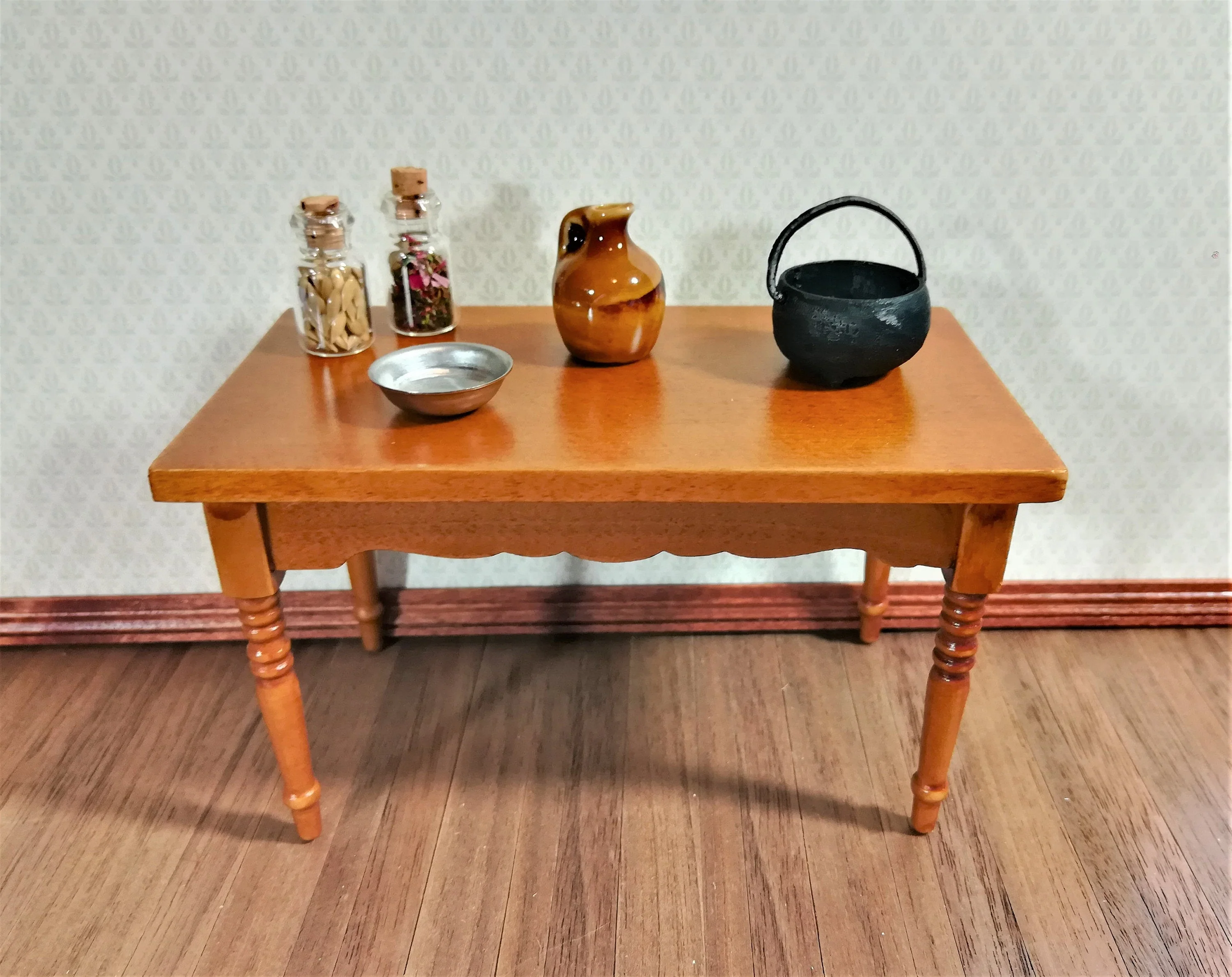 Dollhouse Miniature Black Cauldron Medium Size 1:12 Scale Black "Cast Iron" Pot with Handle - Image 2
