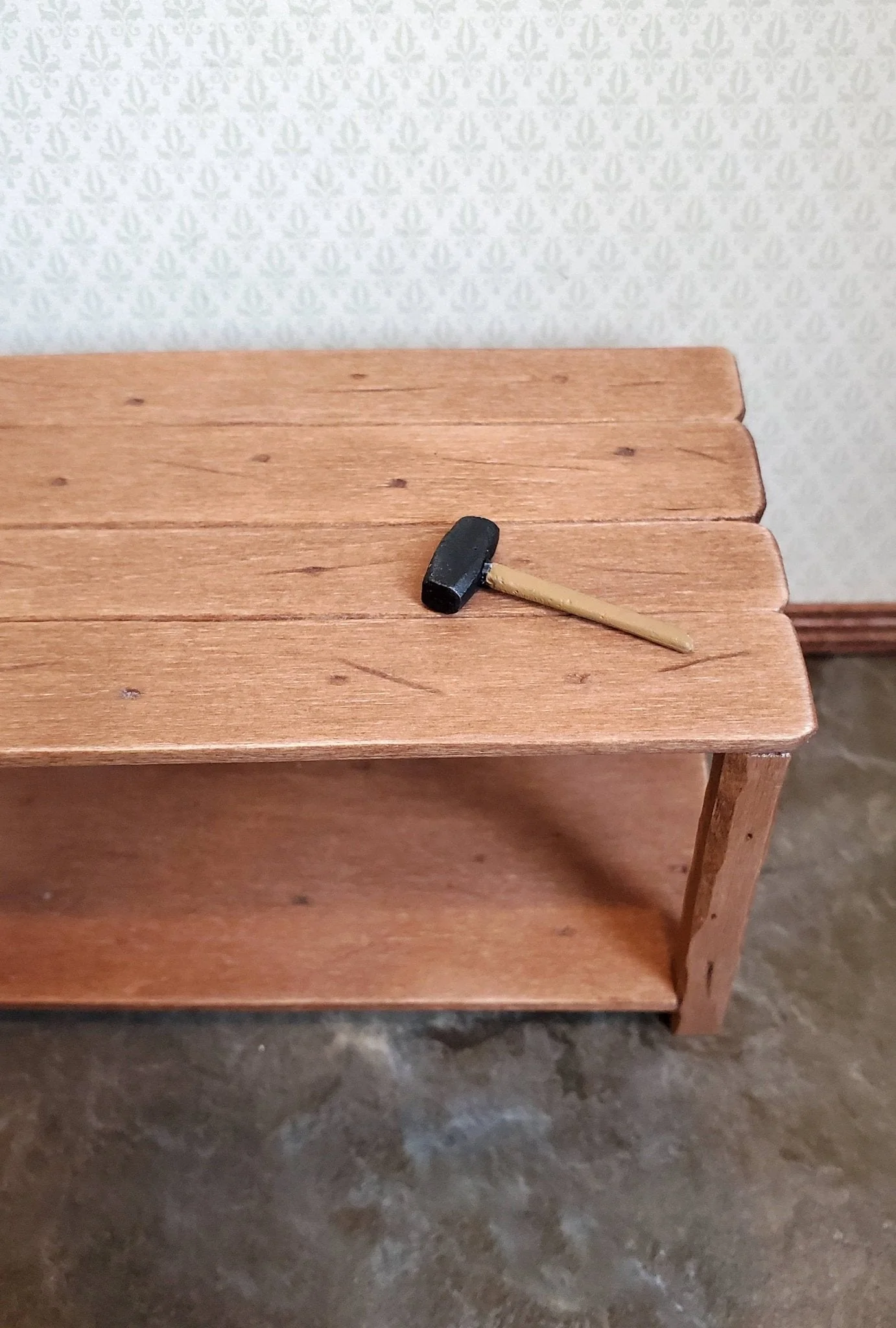 Dollhouse Miniature Blacksmith Hammer Mallet Tudor Style 1:12 Scale Tool Painted Metal - Image 2