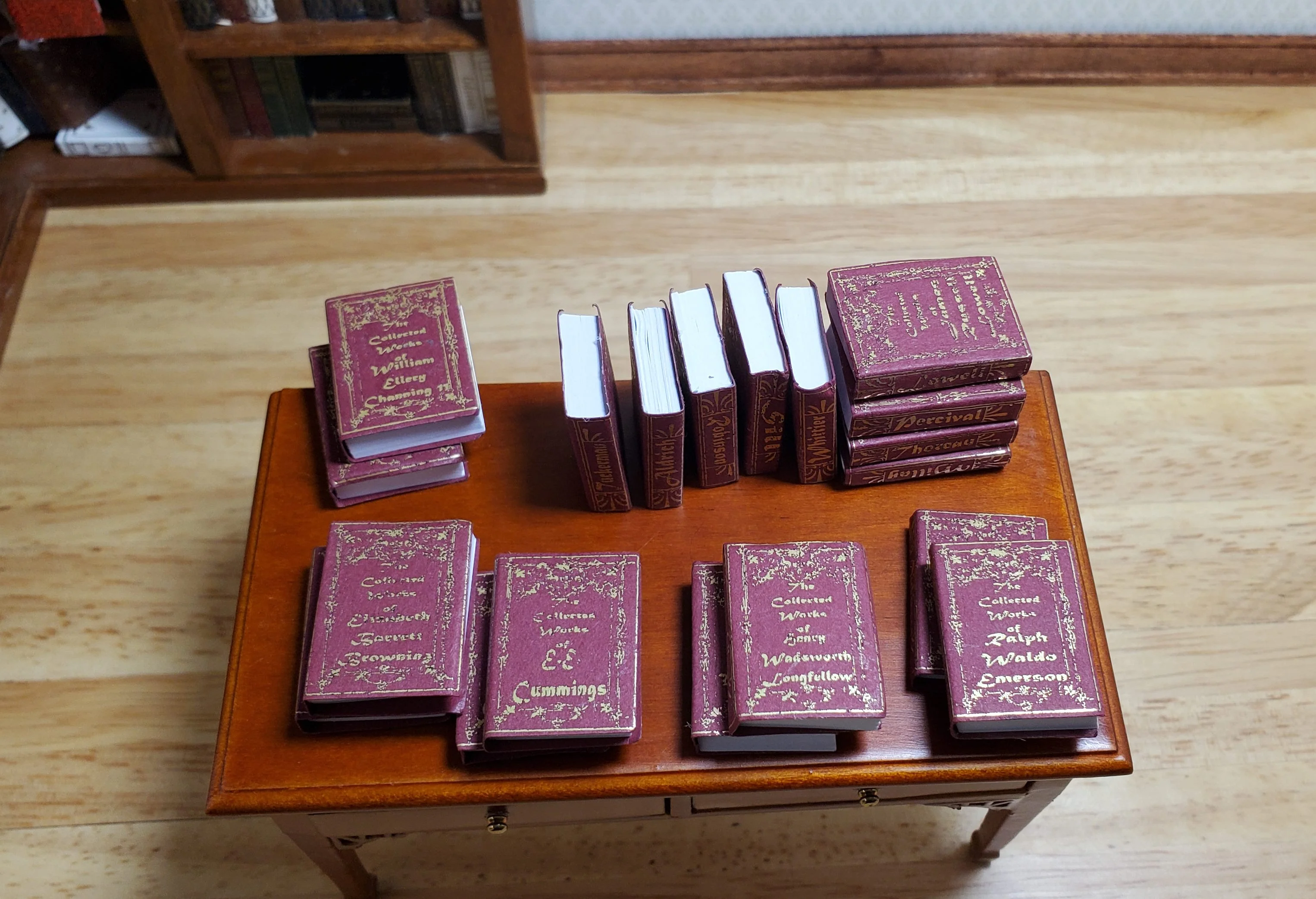Dollhouse Miniature Book Set x20 Great Poets 1:12 Scale Books (blank inside) - Image 2