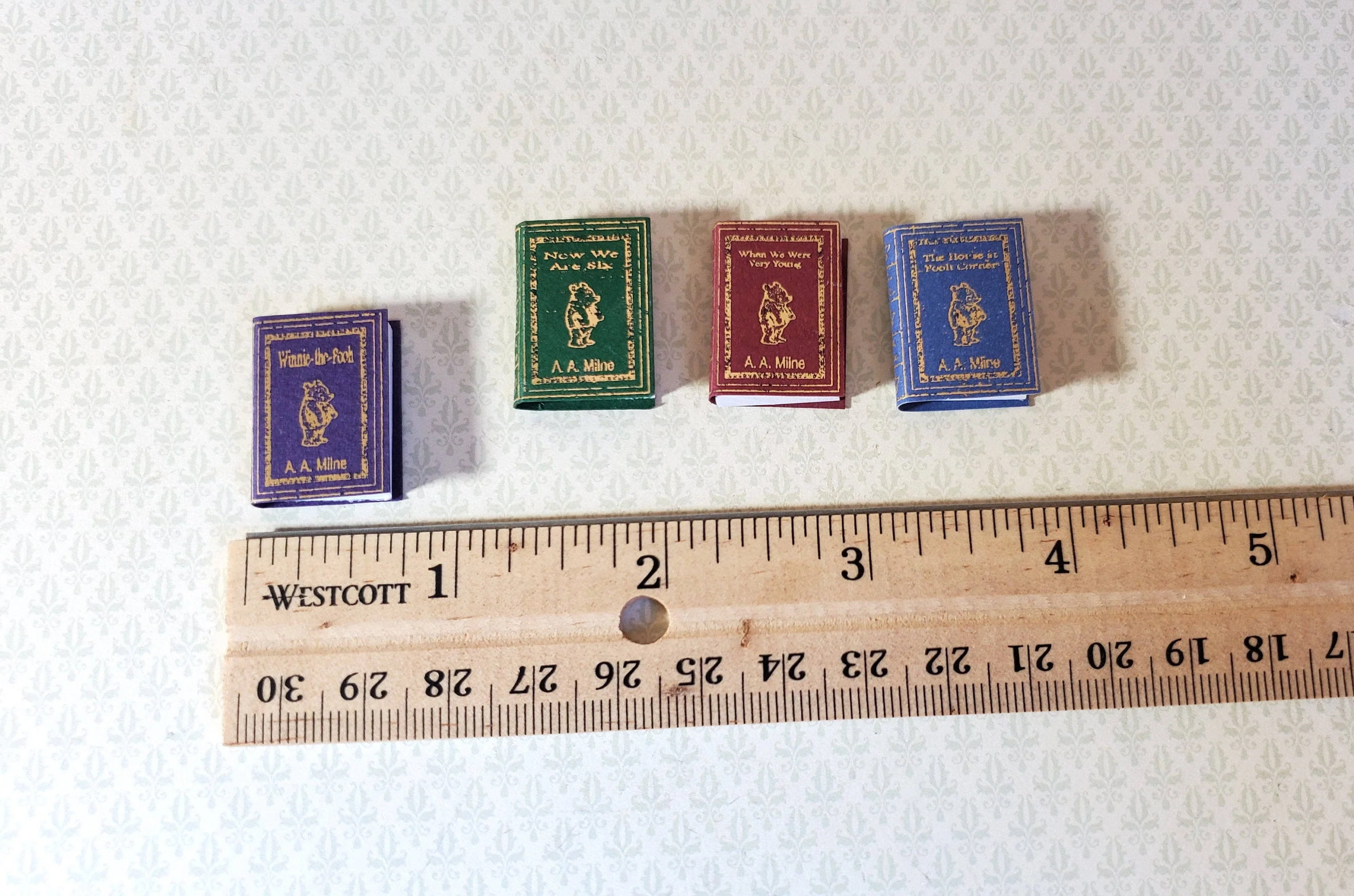 Dollhouse Miniature Book Set x4 Winnie the Pooh 1:12 Scale (blank inside) - Image 2