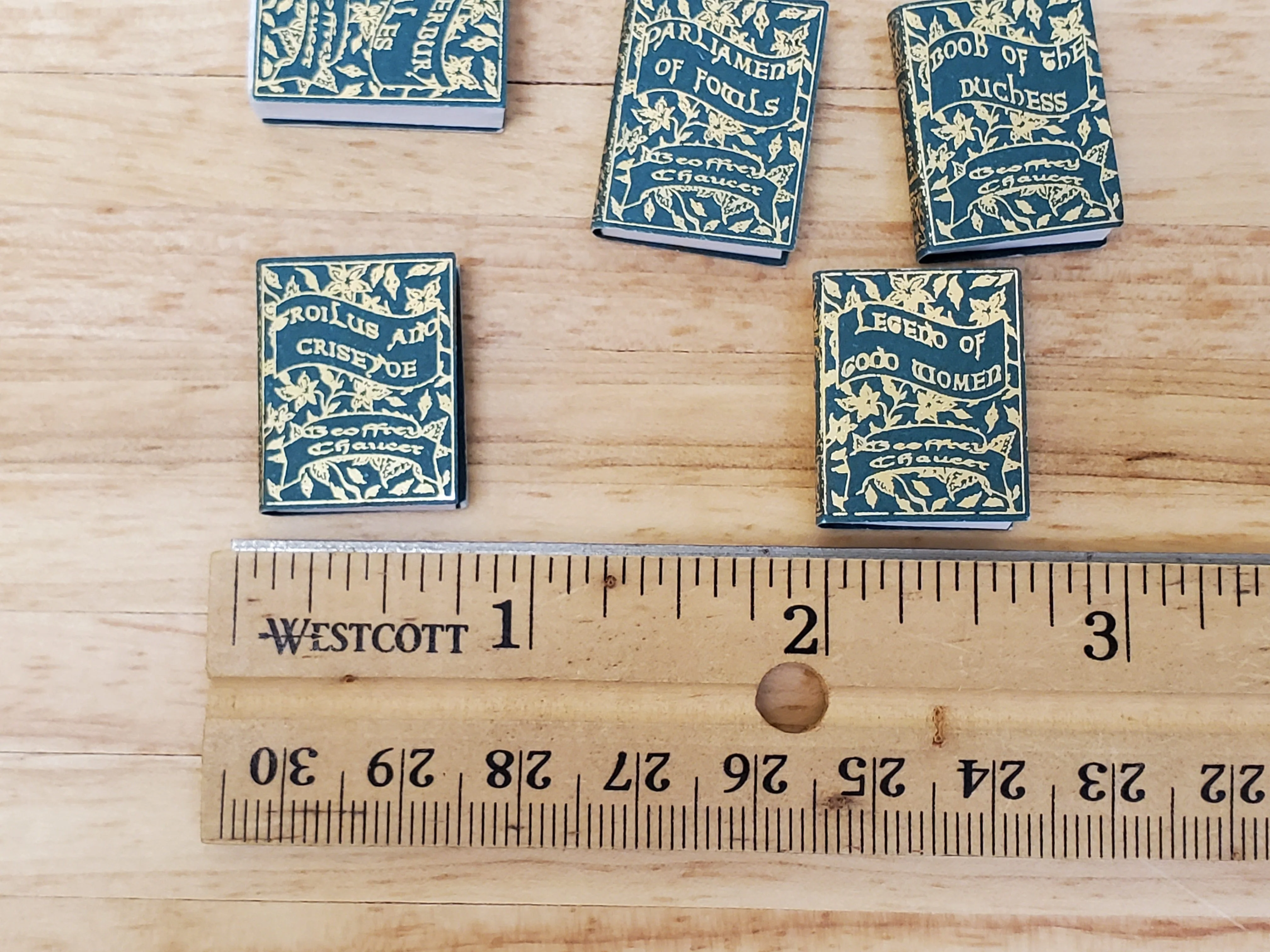 Dollhouse Book Set x5 Geoffrey Chaucer blank inside 1:12 Scale Miniature Library - Image 4