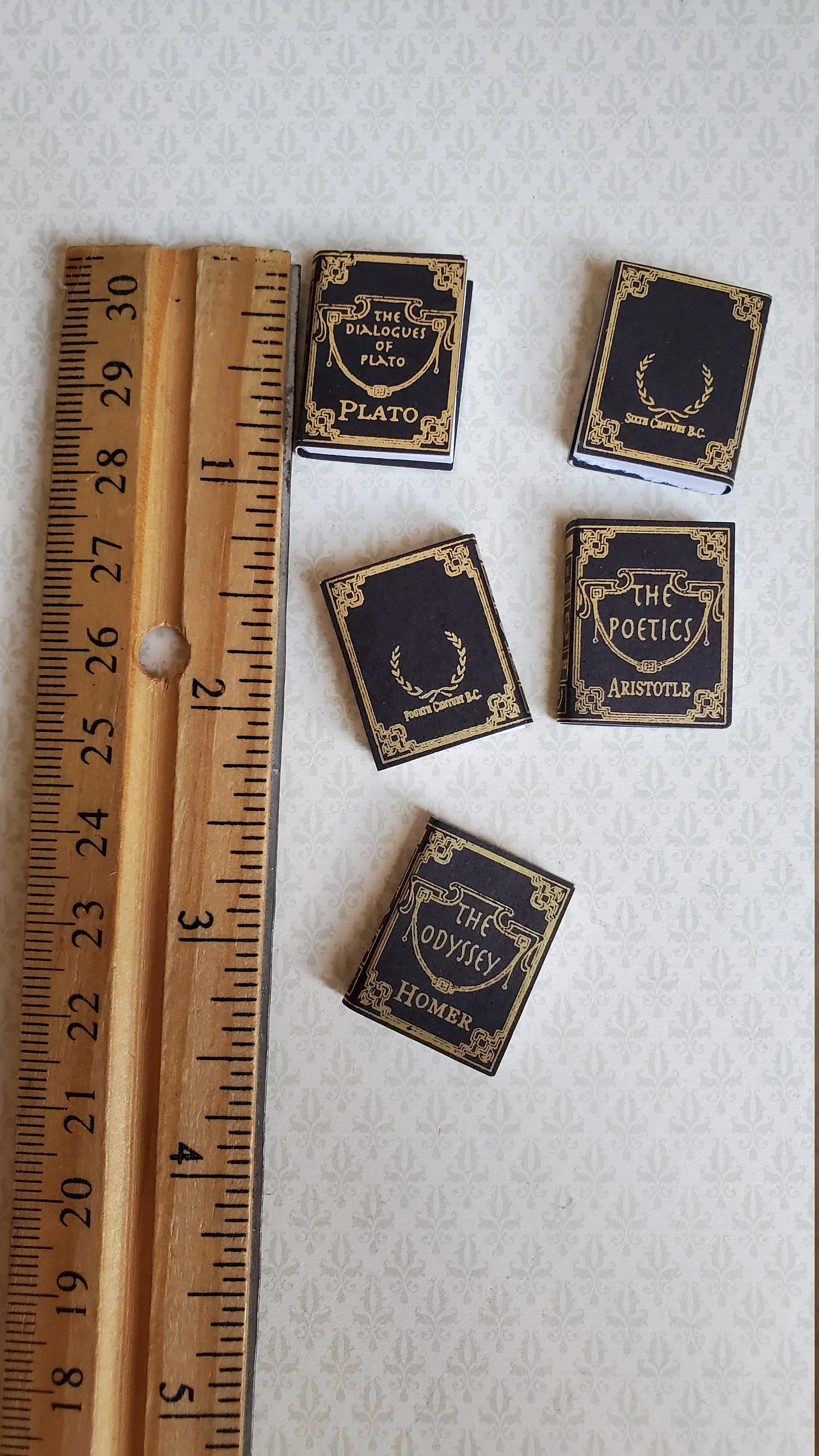 Dollhouse Miniature Book Set x5 Greek Classics Homer Plato The Illiad 1:12 Scale (blank inside) - Image 3