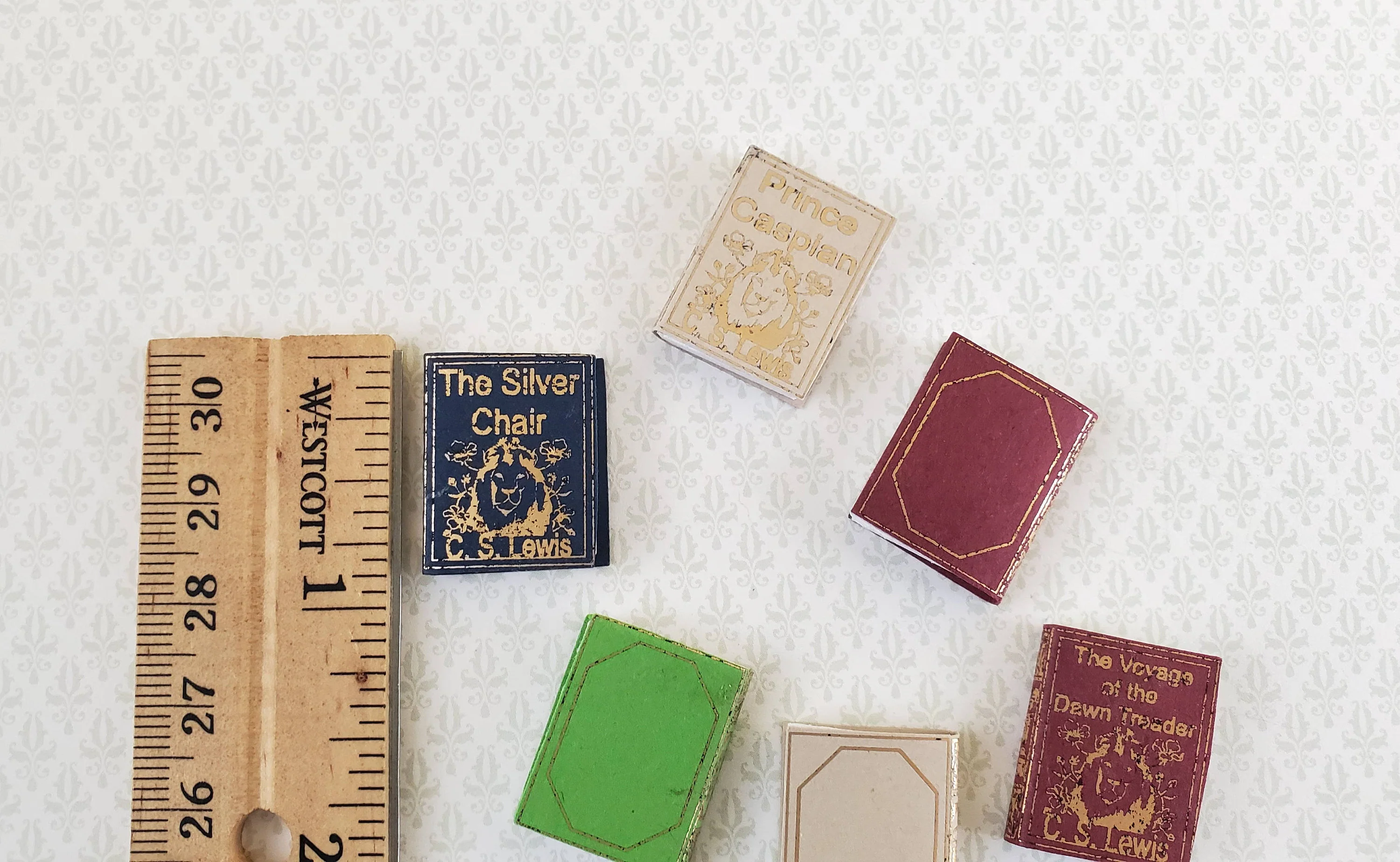 Dollhouse Miniature Books x7 CS Lewis Narnia Set 1:12 Scale (blank inside) - Image 2