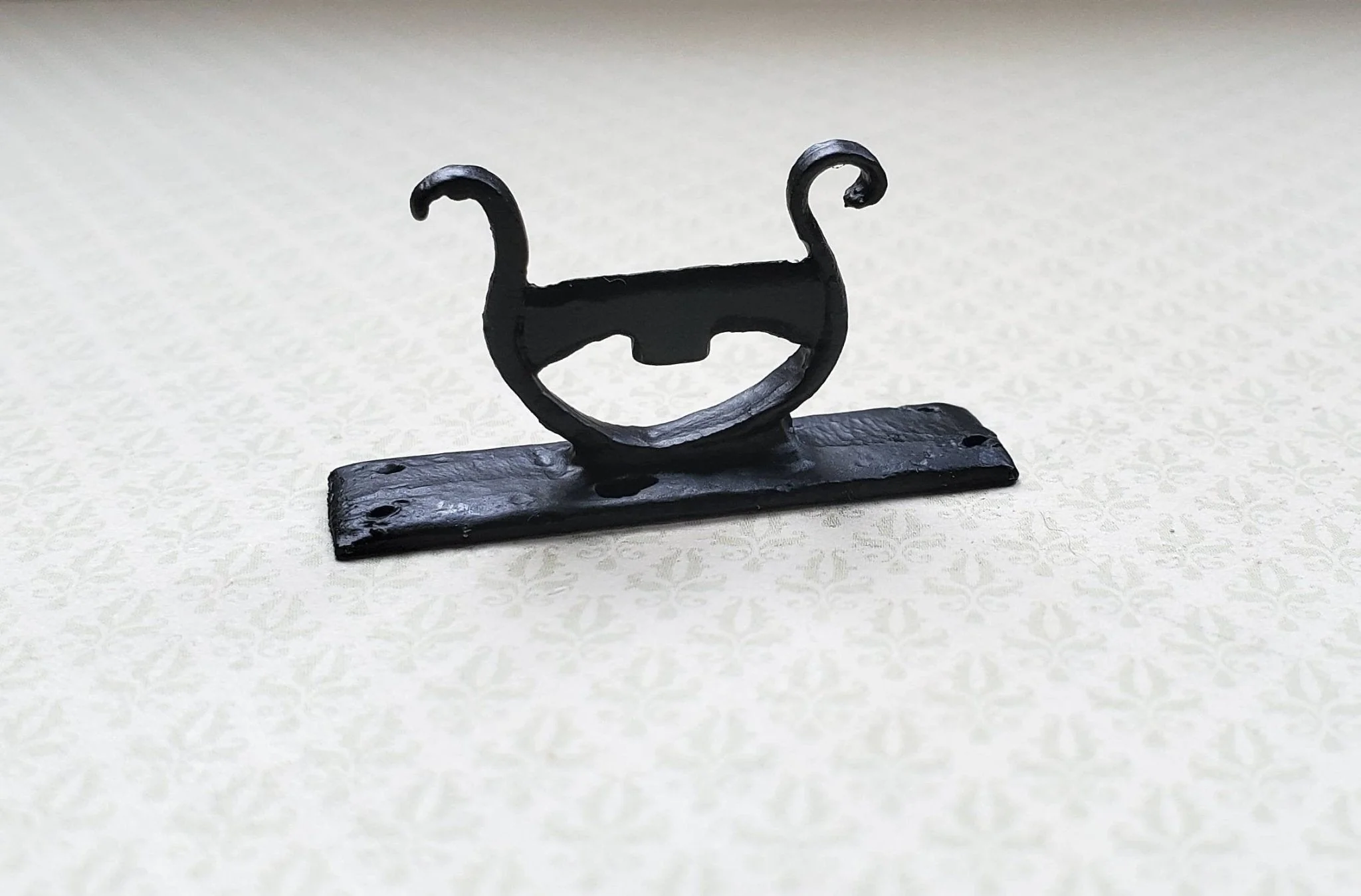 Dollhouse Miniature Boot Scraper Large Black Metal Primitive Style 1:12 Scale Accessory