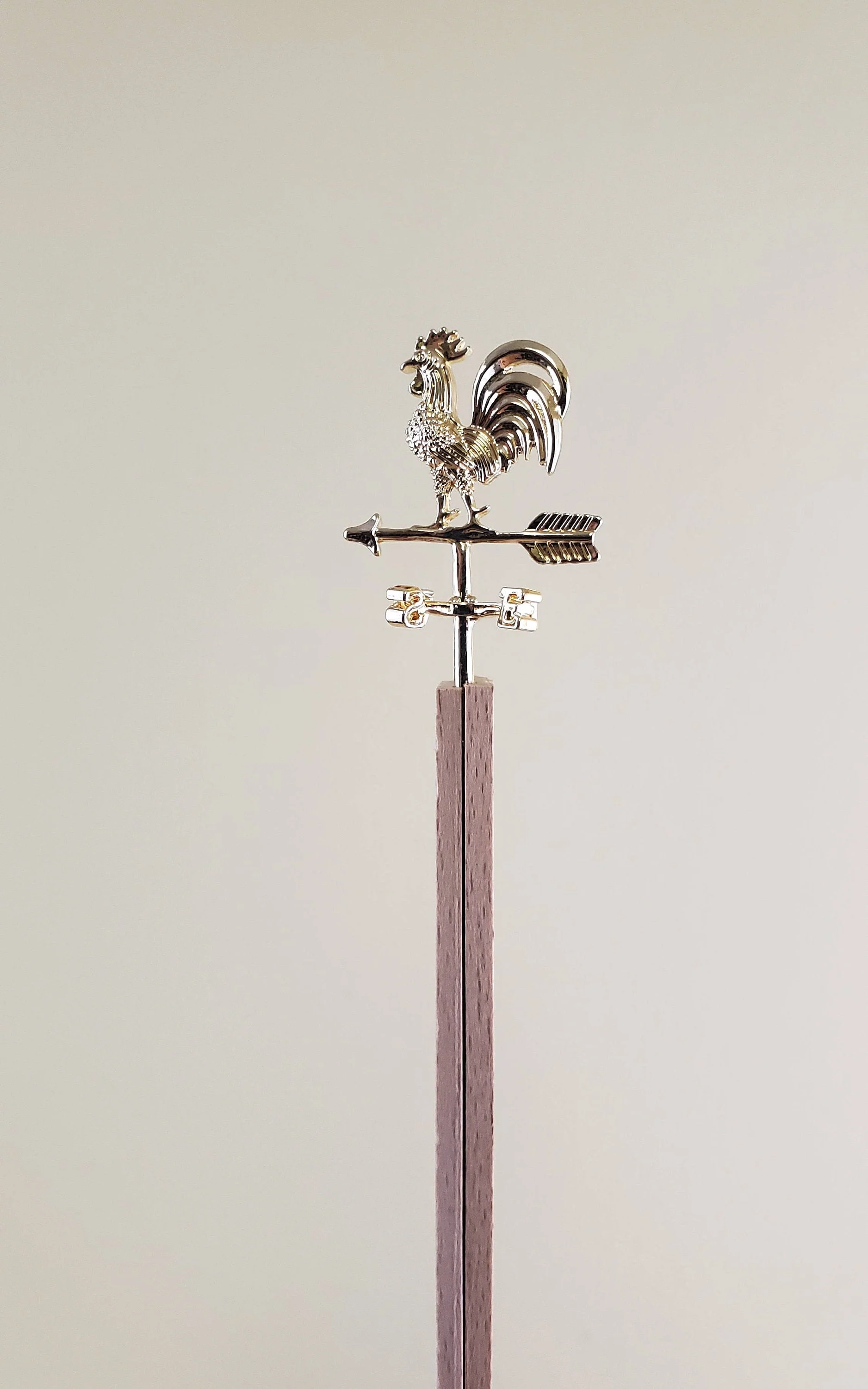 Dollhouse Small Brass Rooster Weathervane use in 1:24 HALF SCALE Miniature