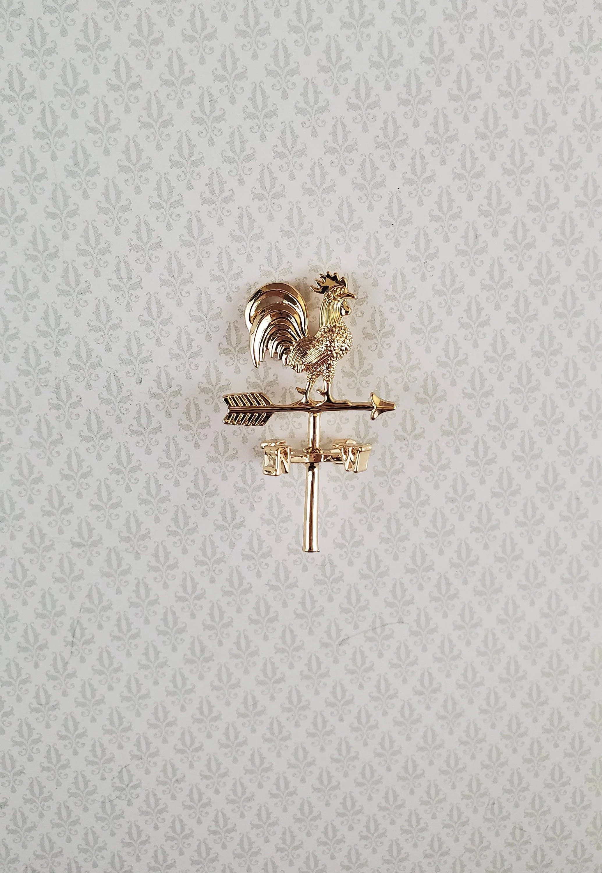 Dollhouse Small Brass Rooster Weathervane use in 1:24 HALF SCALE Miniature - Image 3