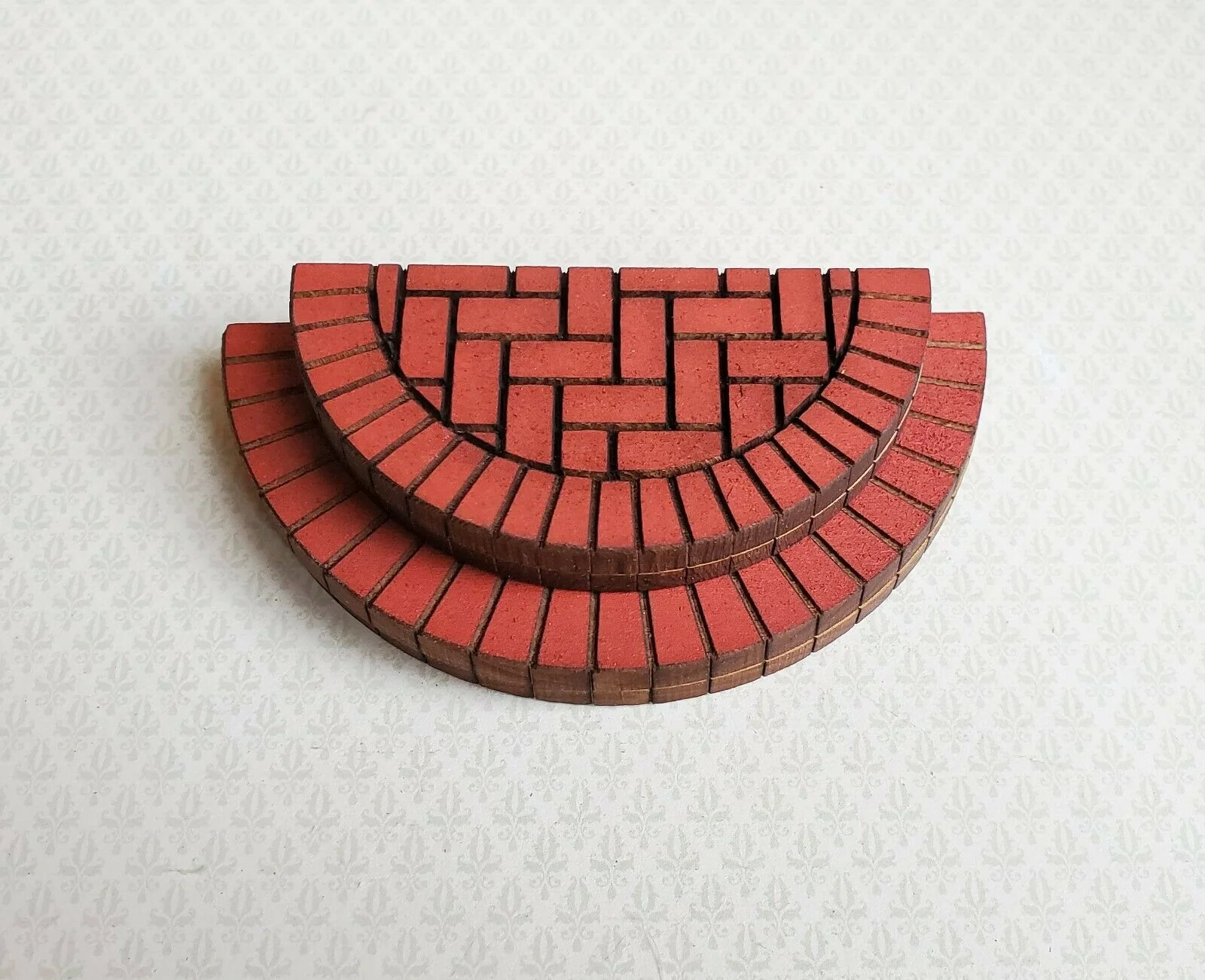Dollhouse Miniature Brick Step Double Half Round for Entryway Door 1:12 Scale