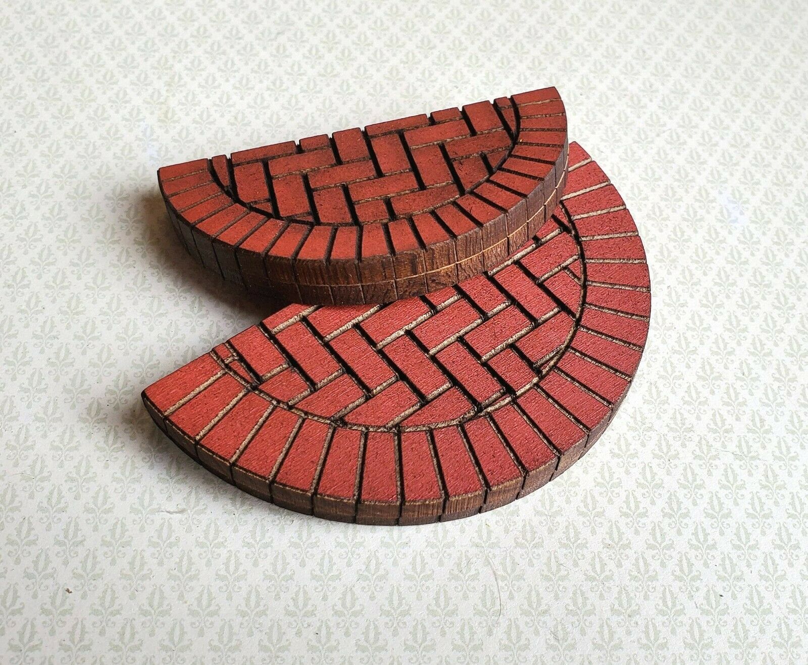 Dollhouse Miniature Brick Step Double Half Round for Entryway Door 1:12 Scale - Image 3