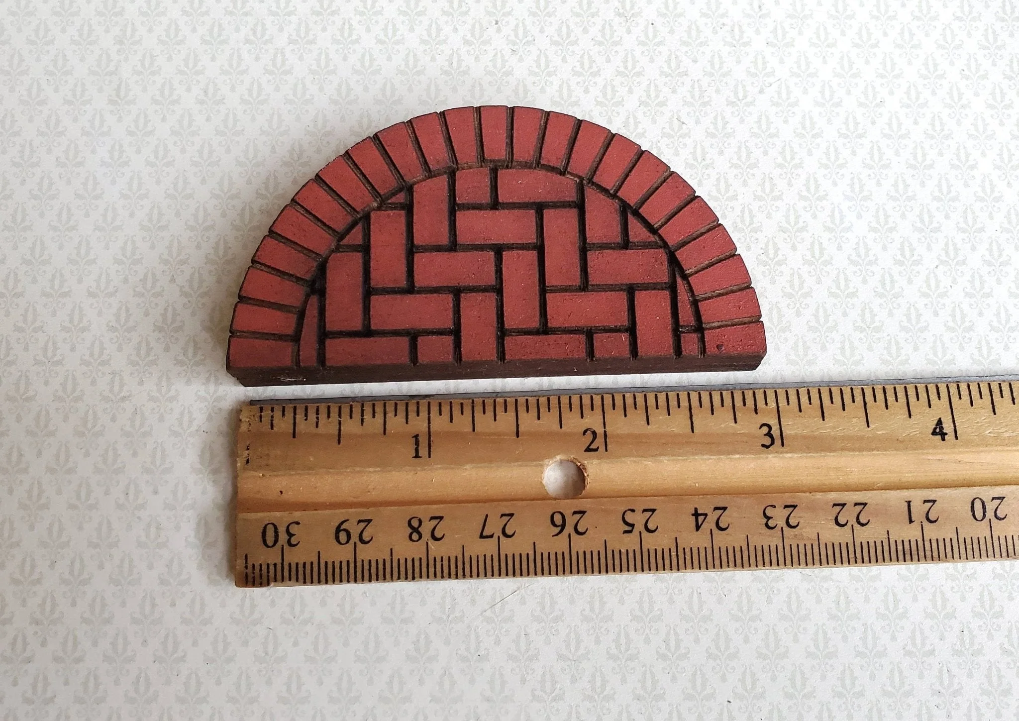 Dollhouse Miniature Brick Step Half Round Exterior for Entryway Door 1:12 Scale 3" - Image 3