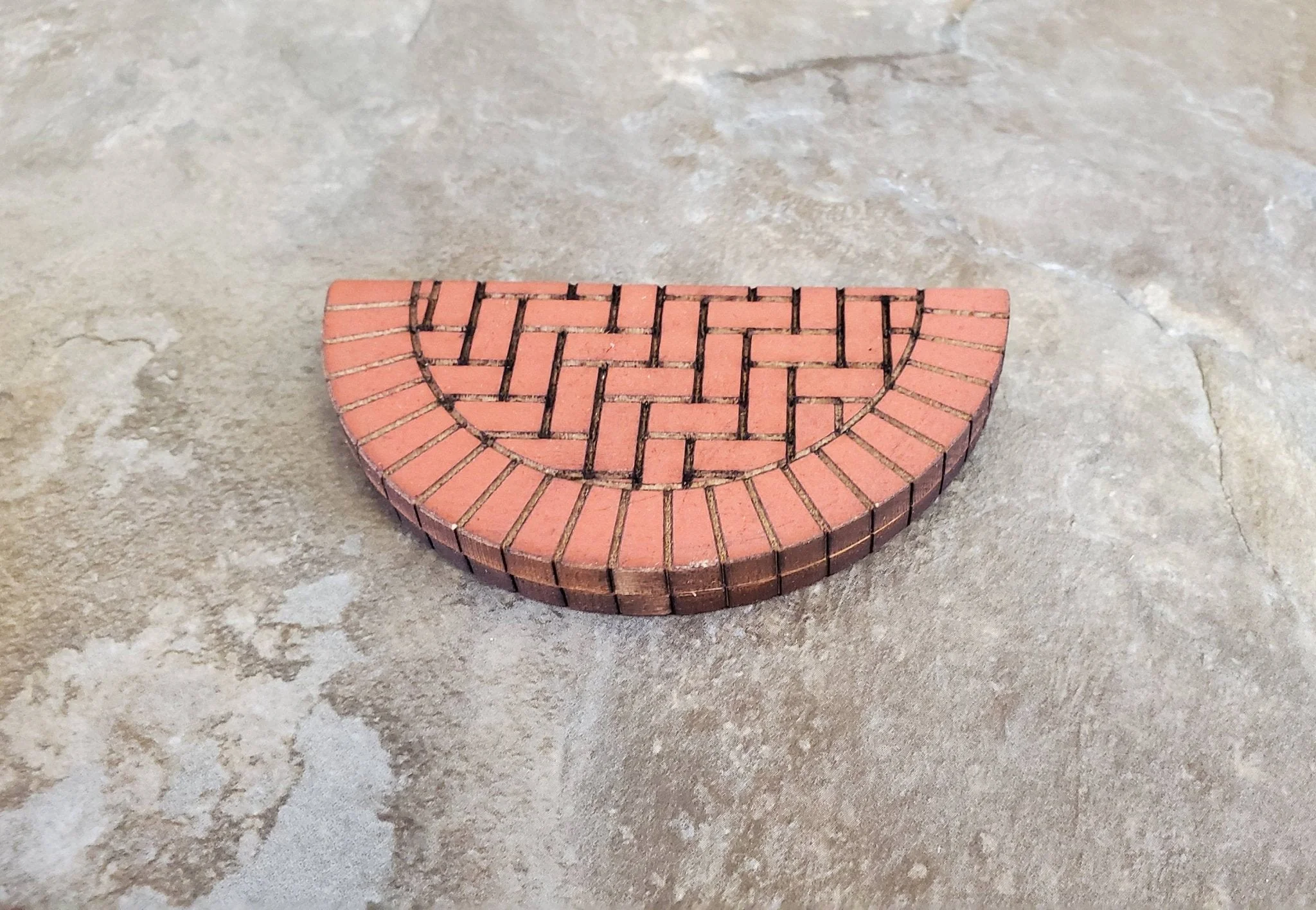 Dollhouse Miniature Brick Step Half Round Exterior for Entryway Door 1:12 Scale 3.75"