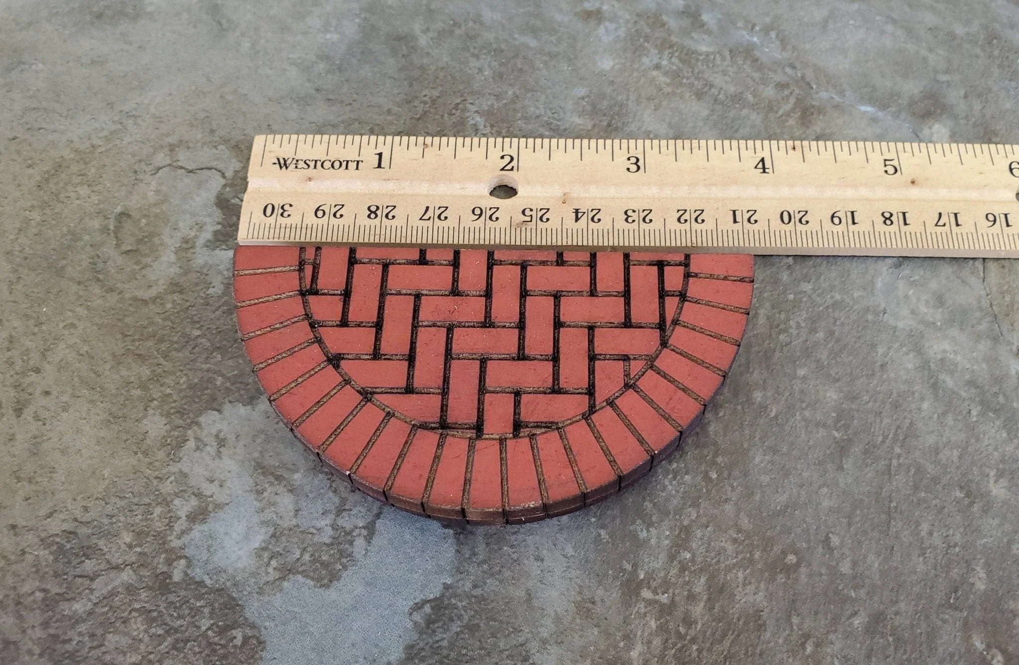 Dollhouse Miniature Brick Step Half Round Exterior for Entryway Door 1:12 Scale 3.75" - Image 3