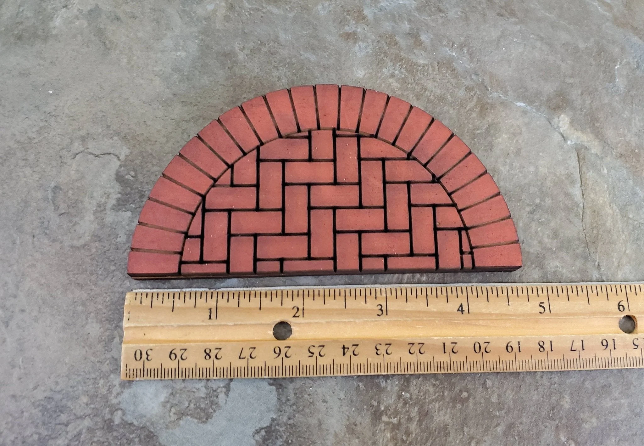 Dollhouse Miniature Brick Step Half Round Large Exterior for Entryway Door 1:12 Scale - Image 2