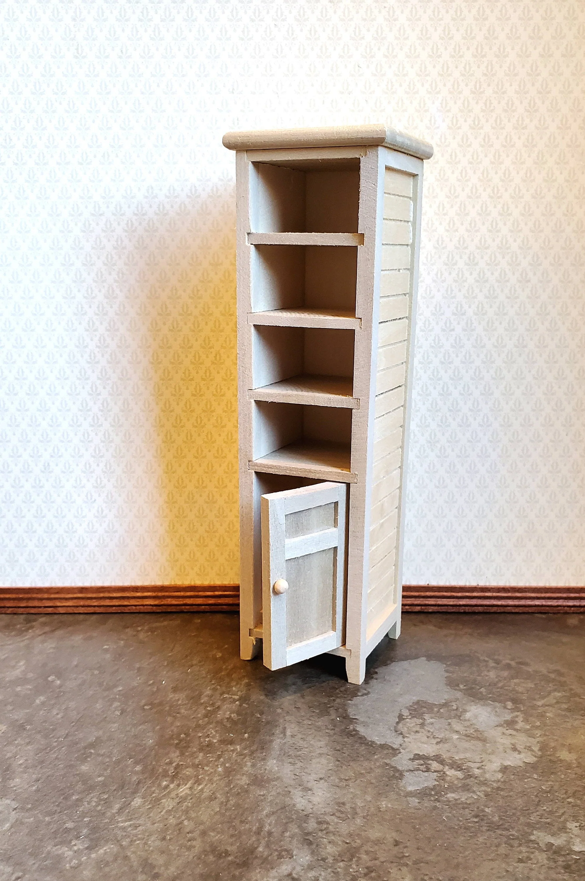 Dollhouse Miniature Cabinet for Bathroom Unpainted Wood 1:12 Scale Furniture - Image 3