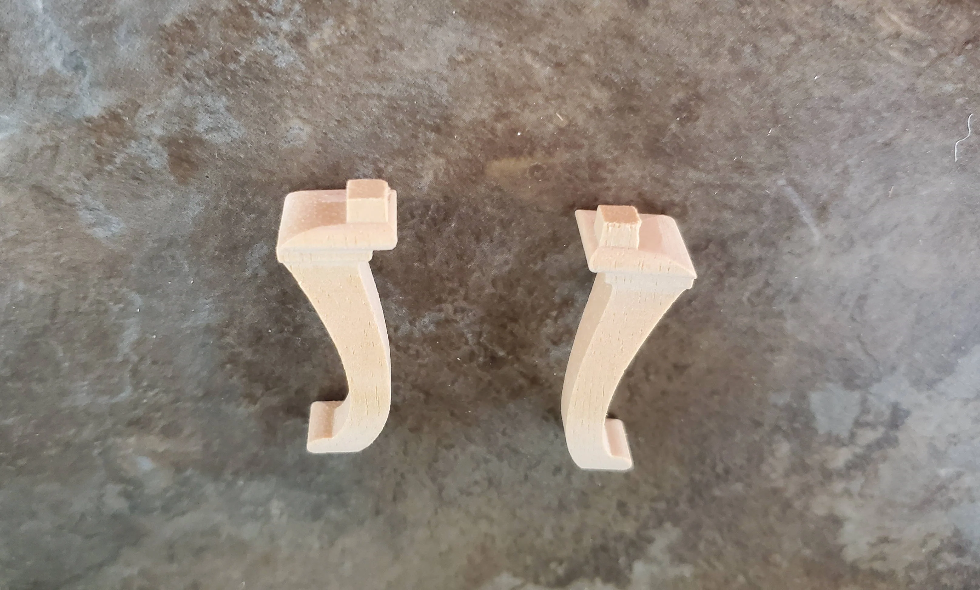 Dollhouse Miniature Cabriole Legs Large for Furniture Set of 2 Pieces 1 9/16" - Image 4