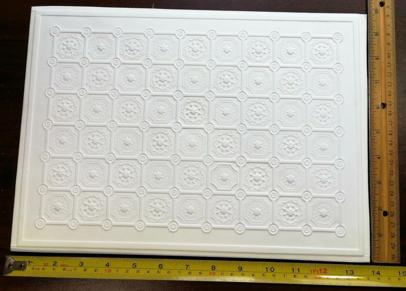 Dollhouse Ceiling Paper Embossed Textured Foam Board 1:12 Scale World Model 34941 - Image 2