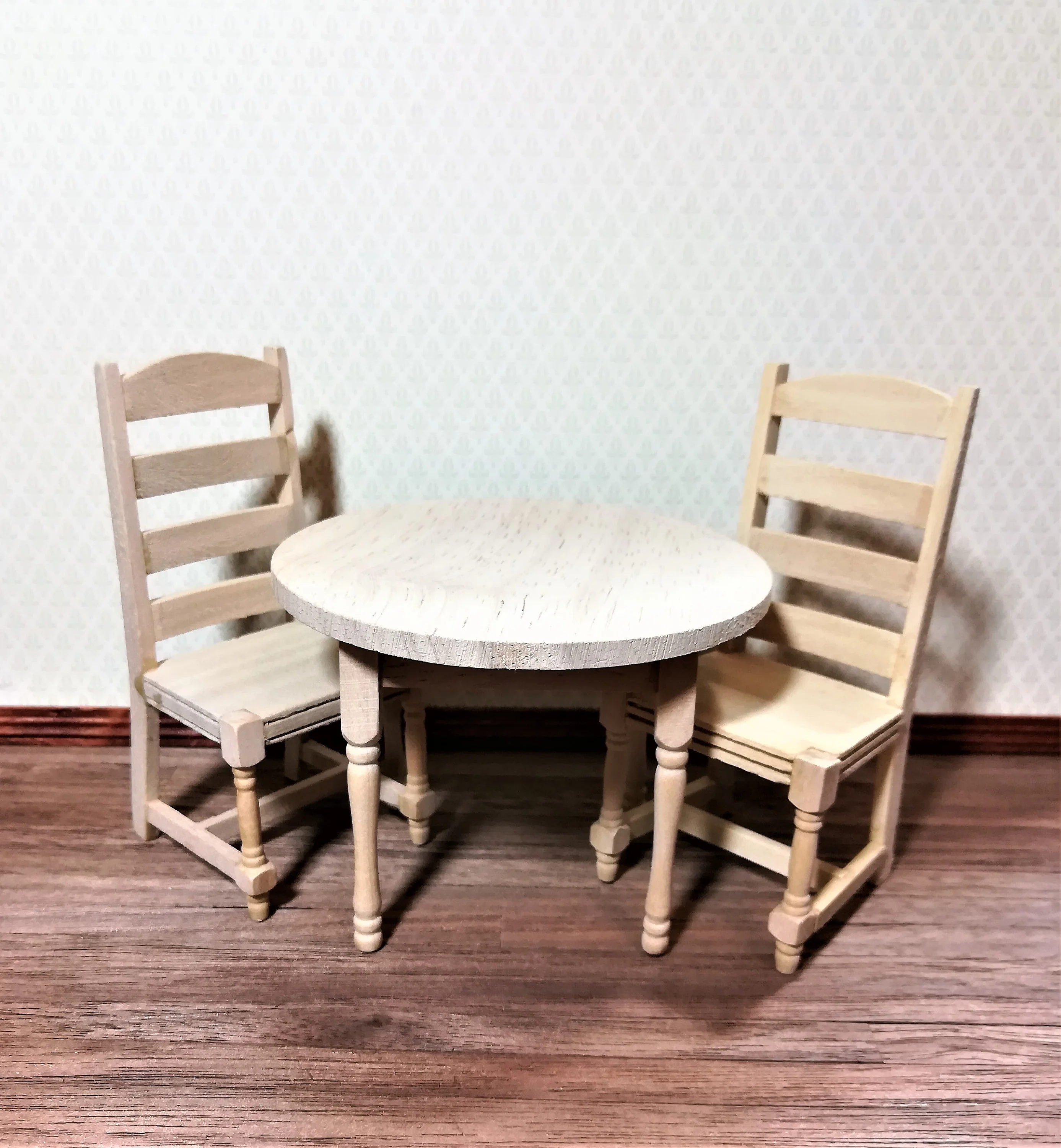 Dollhouse Miniature Chair Unpainted Ladderback for Kitchen or Dining Room 1:12 - Image 4