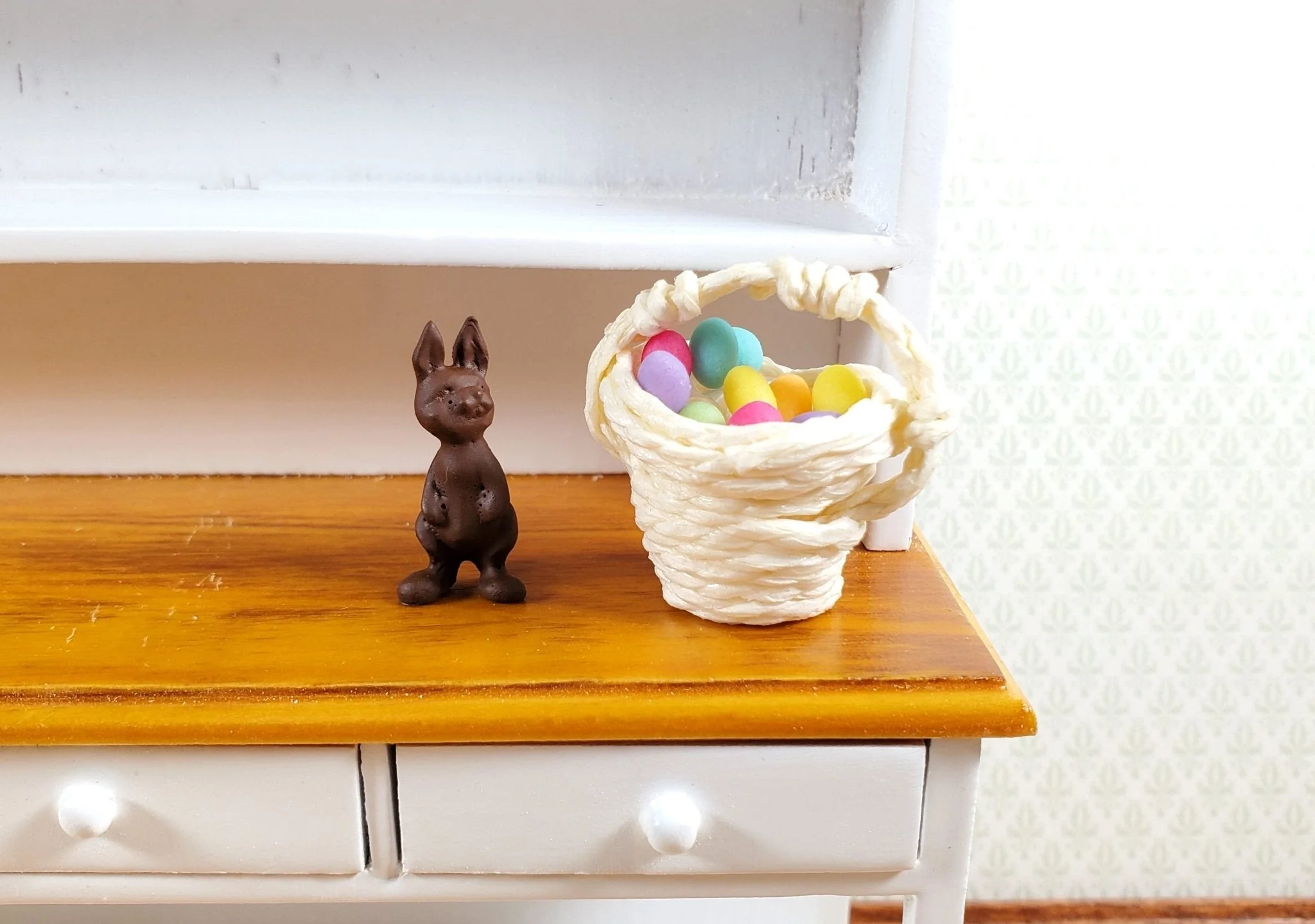 Dollhouse Miniature "Chocolate" Easter Bunny Rabbit 1:12 Scale 15/16" tall - Image 3